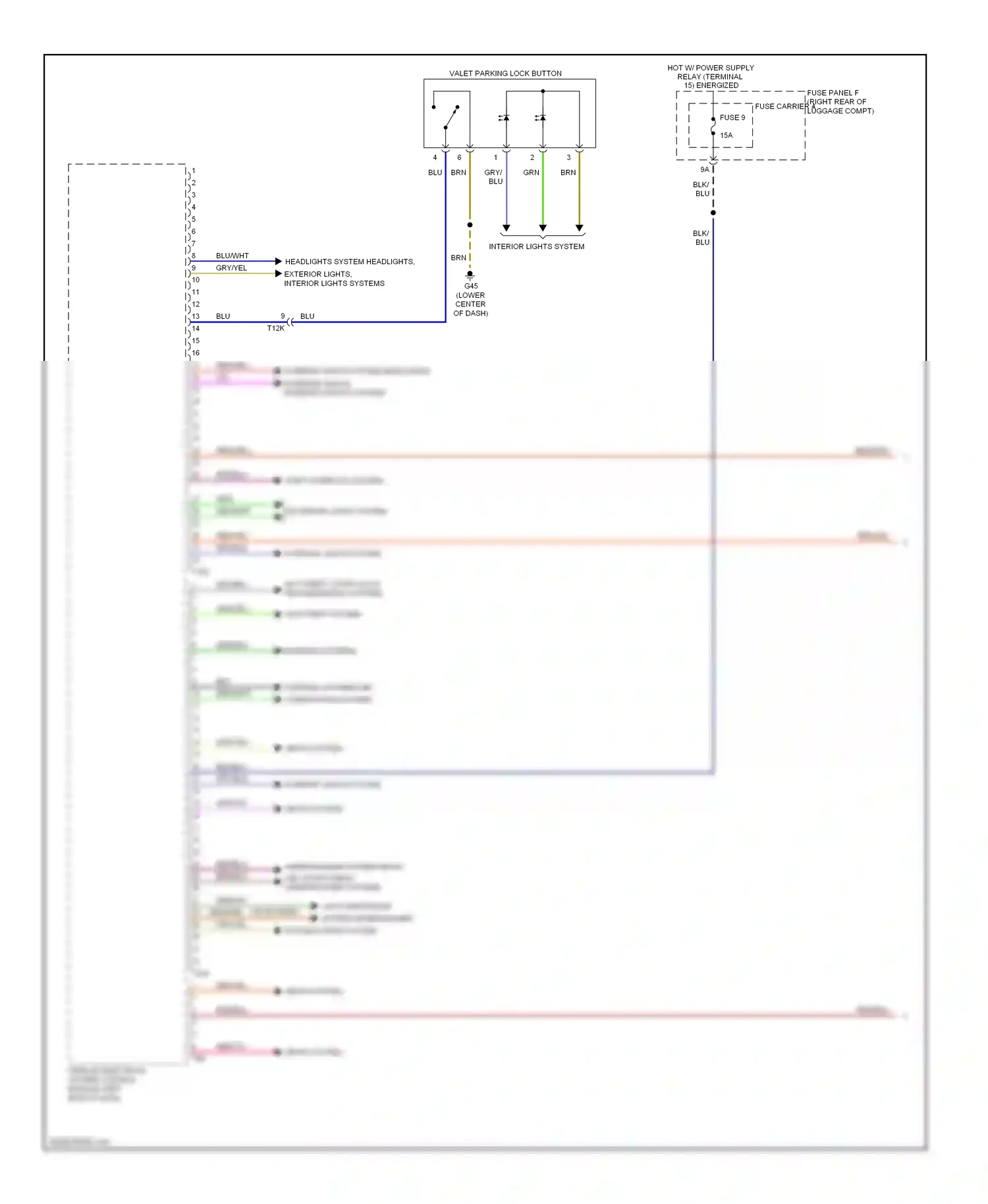 Audi A7 I (2010-2014) vehicle electrical system control module (left end of dash ) wiring diagram  (10 of 20)
