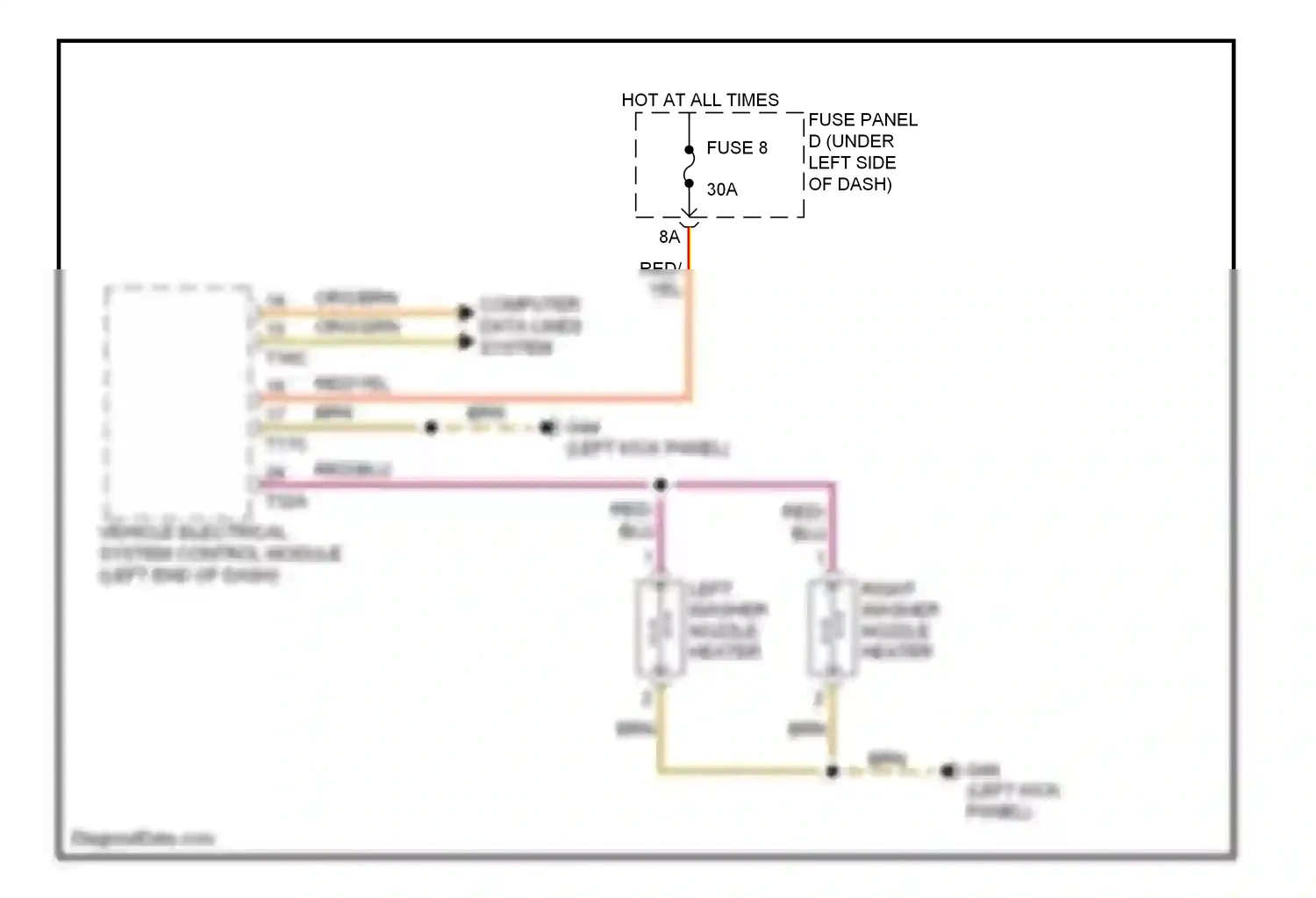 Audi A7 I (2010-2014) vehicle electrical system control module (left end of dash ) wiring diagram  (17 of 20)