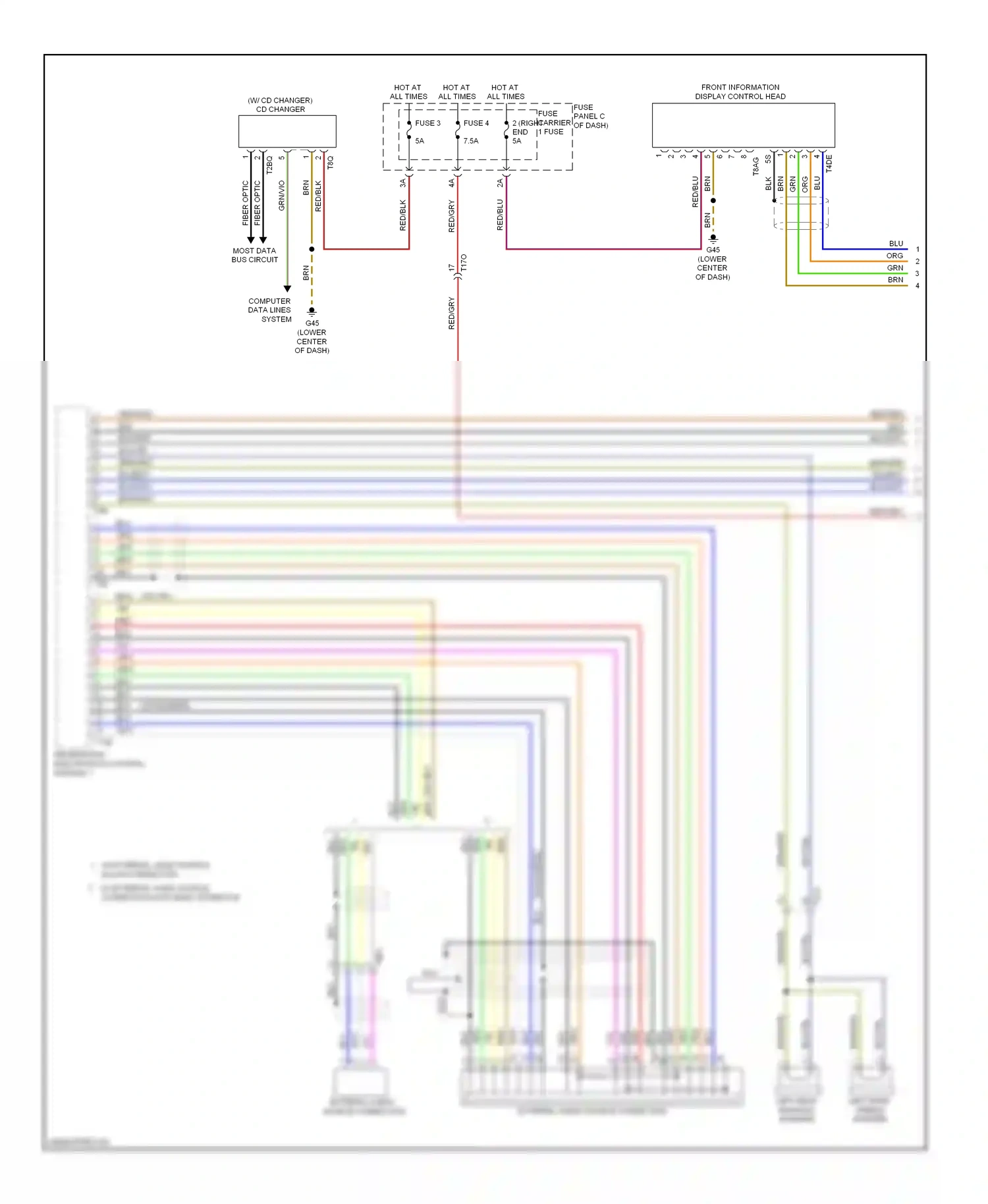 Audi A7 I (2010-2014) (w/ cd changer) cd changer wiring diagram  (1 of 4)