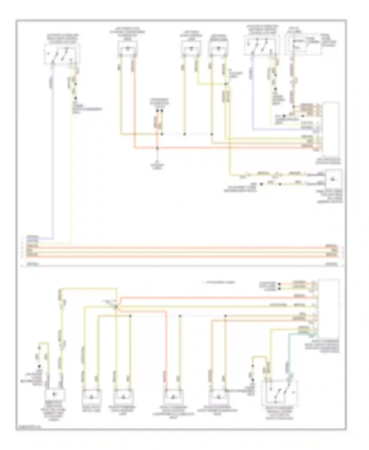 Wiring diagram front passenger door warning lamp for Audi A7 I (2010-2014)