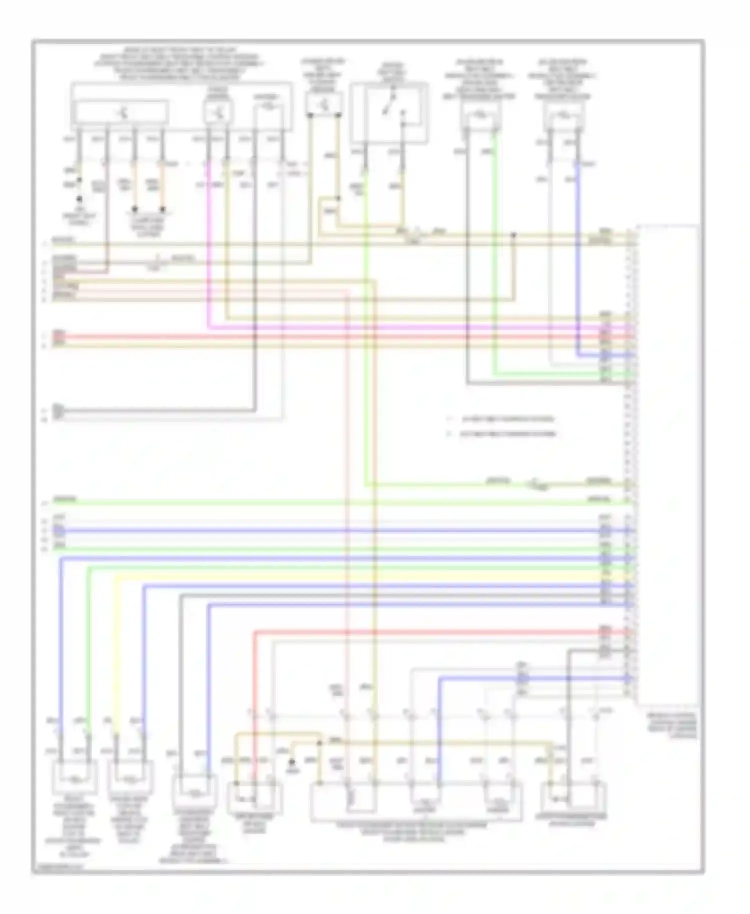 Wiring diagram w/ seat belt warning system for Audi A7 I (2010-2014) (3 of 3)