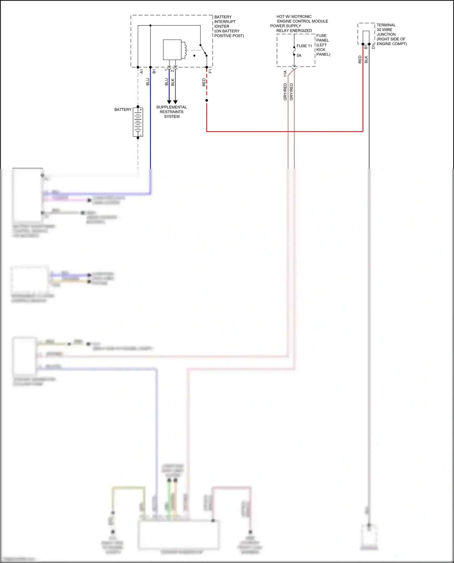 Audi A7 II (2018-2023) battery interrupt igniter wiring diagram  (1 of 6)