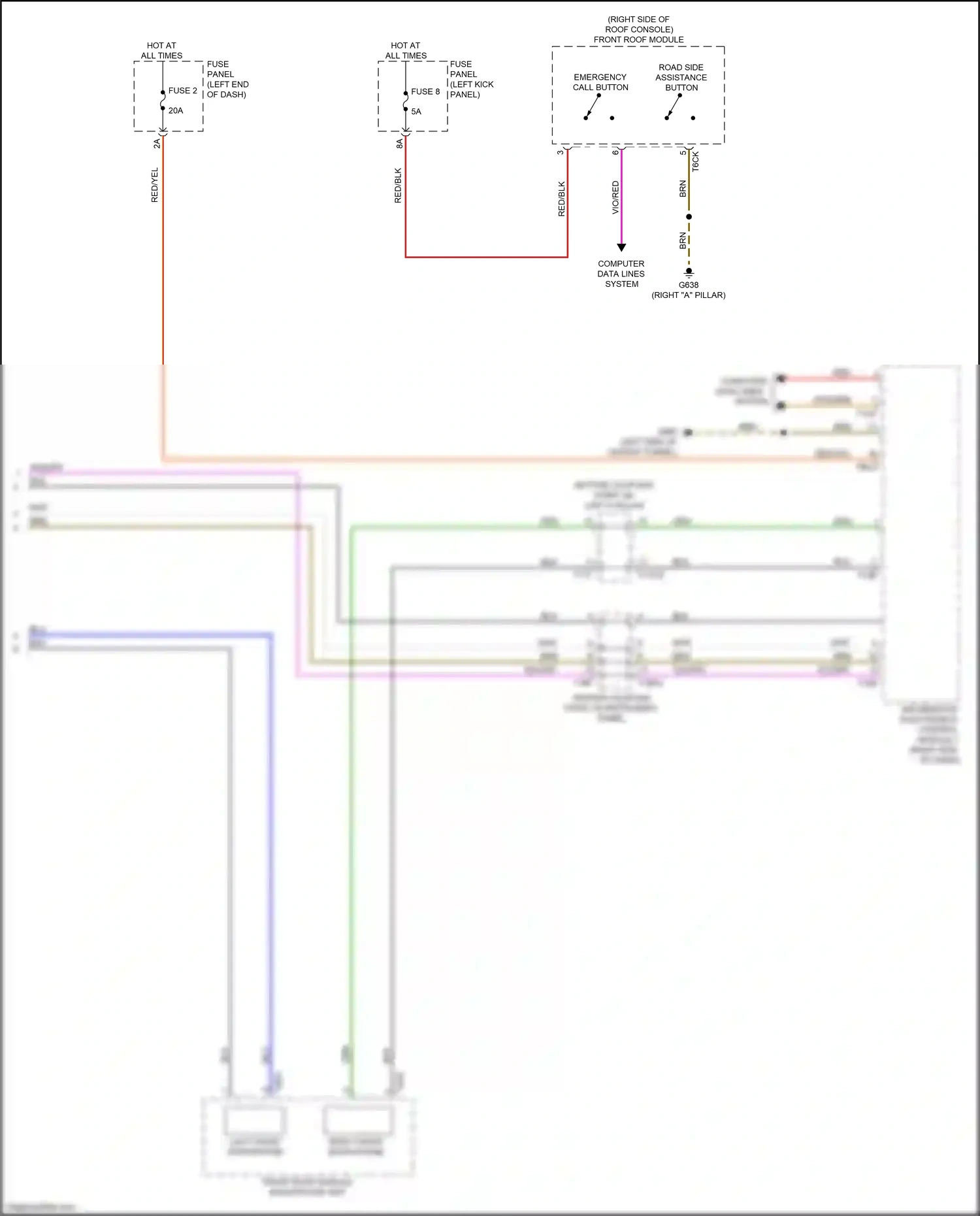 Audi A7 II (2018-2023) center coupling point on instrument panel wiring diagram  (3 of 30)