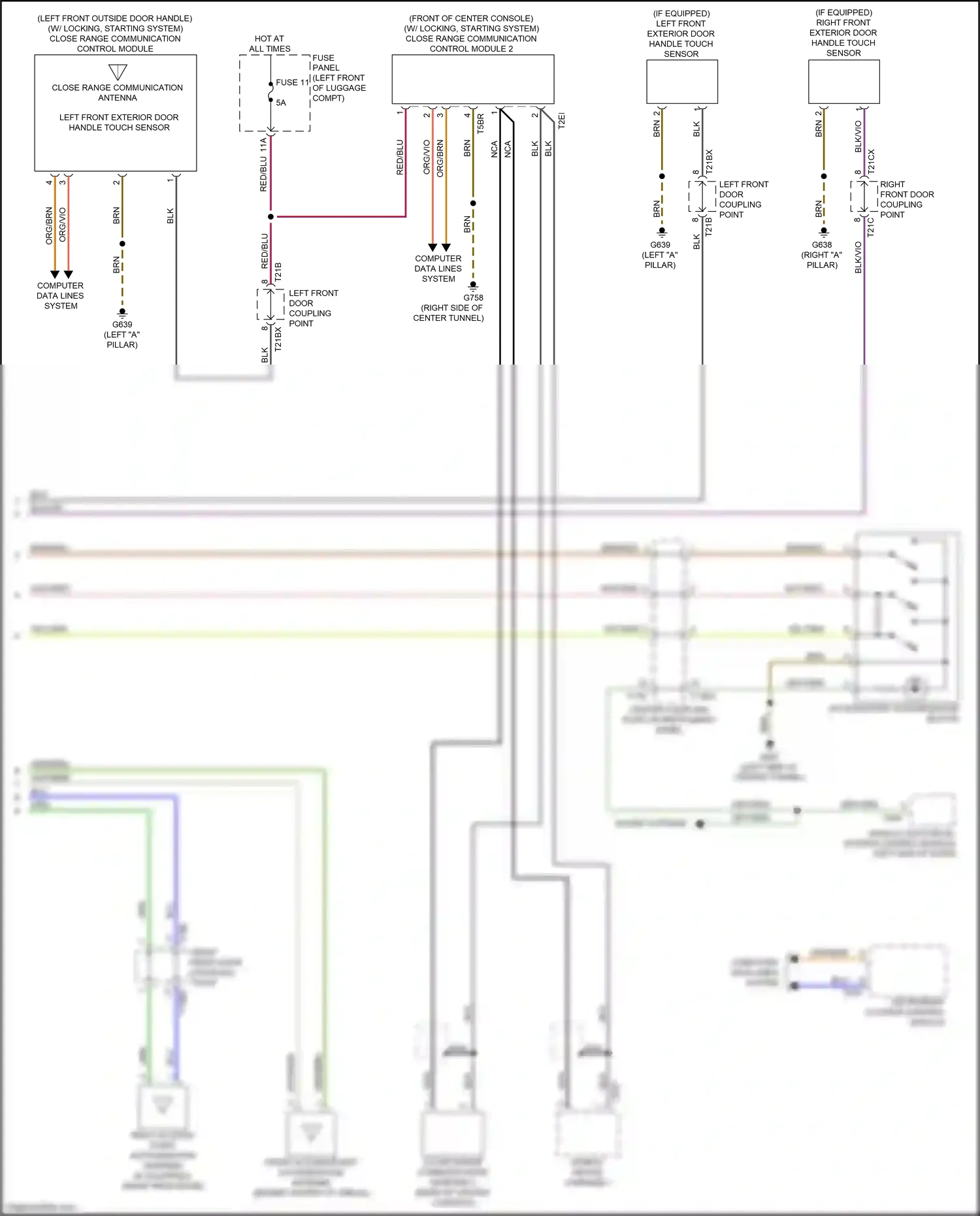 Audi A7 II (2018-2023) close range communication antenna 2 wiring diagram  (1 of 1)