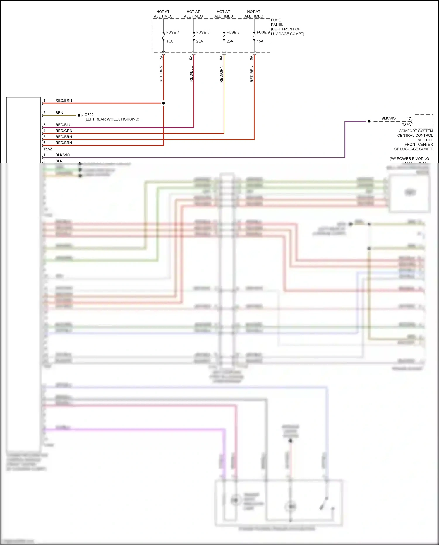 Audi A7 II (2018-2023) comfort system central control module wiring diagram  (10 of 27)
