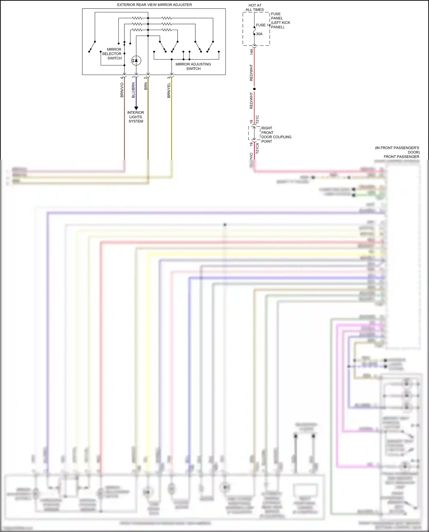 Audi A7 II (2018-2023) front passenger door control module wiring diagram  (6 of 15)