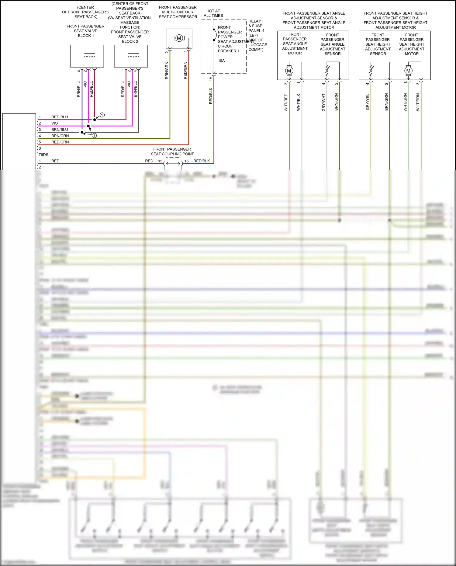 Audi A7 II (2018-2023) front passenger seat depth adjustment sensor wiring diagram  (1 of 1)