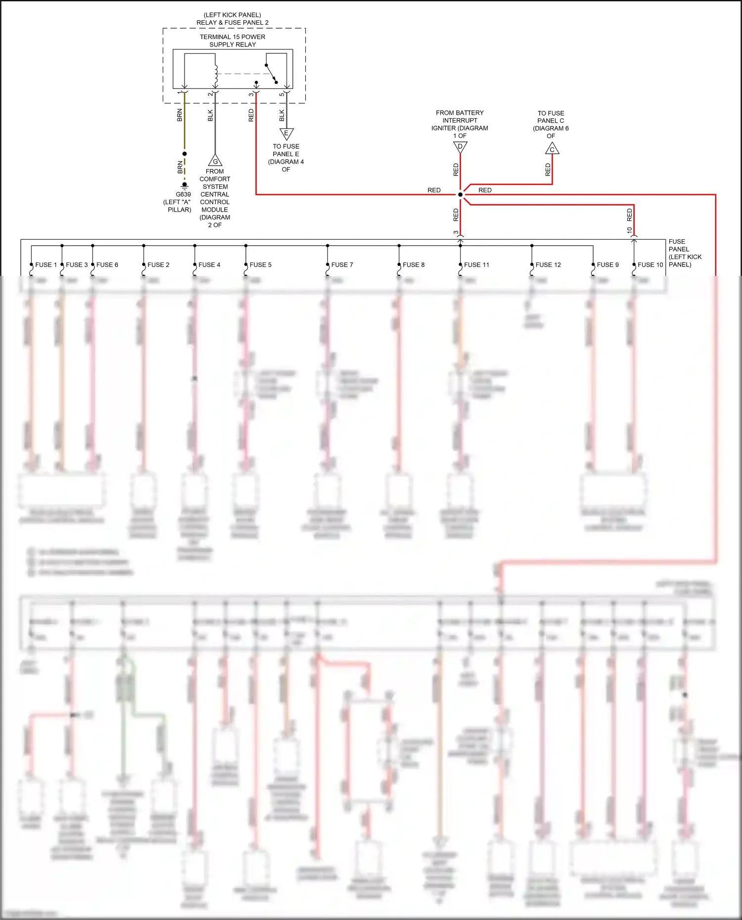 Audi A7 II (2018-2023) front roof module wiring diagram  (4 of 5)