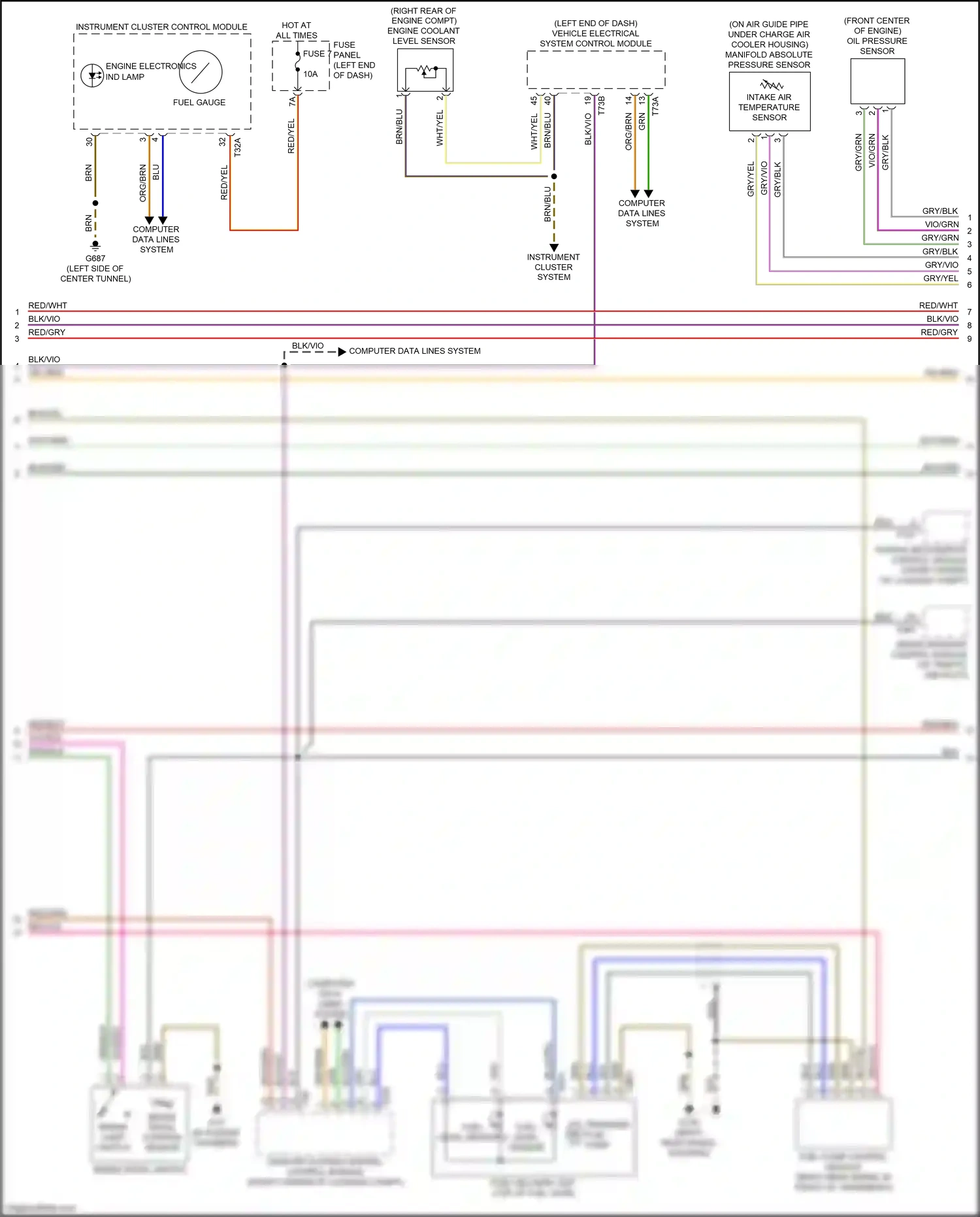 Audi A7 II (2018-2023) fuel level sensor wiring diagram  (2 of 2)