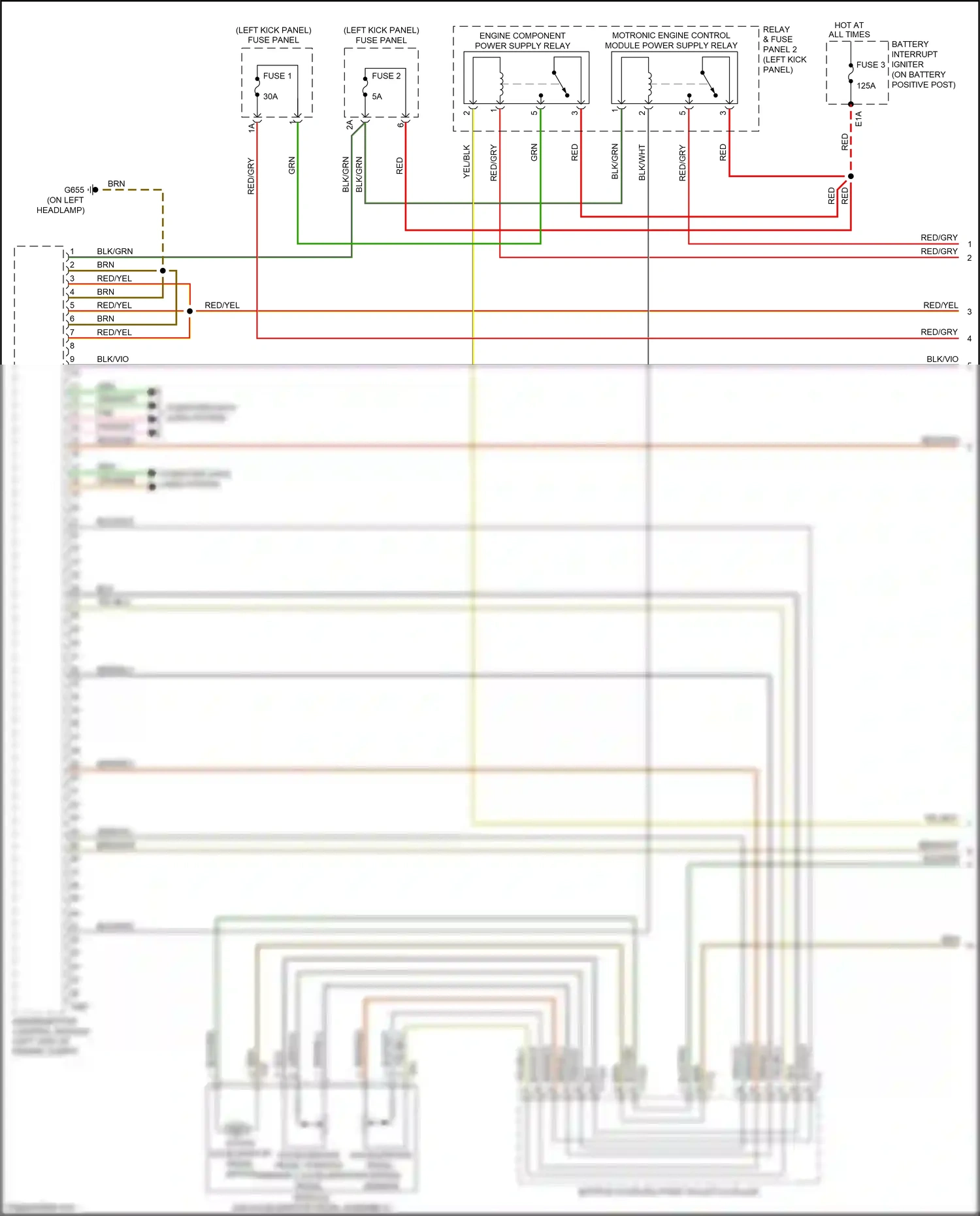 Audi A7 II (2018-2023) fuse 1 wiring diagram  (19 of 19)