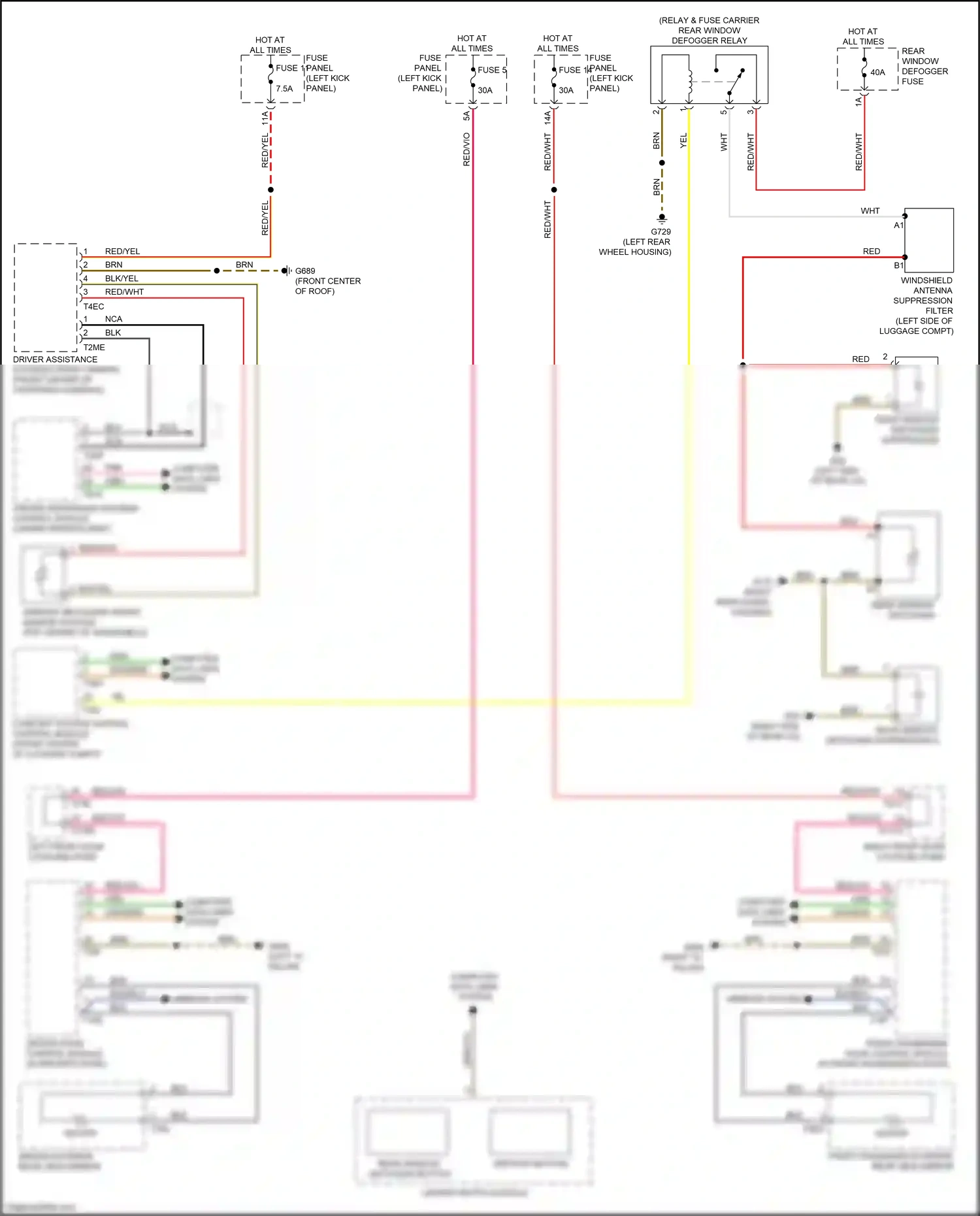Audi A7 II (2018-2023) fuse 11 wiring diagram  (20 of 23)