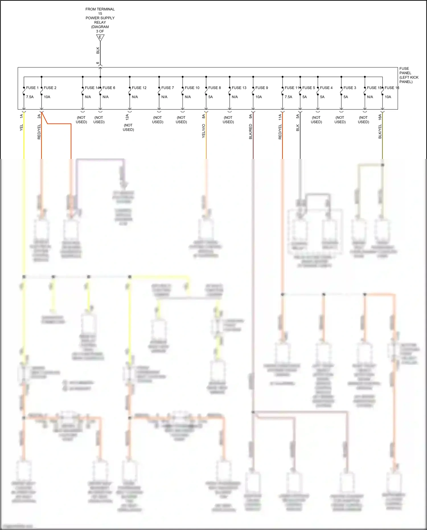 Audi A7 II (2018-2023) fuse 15 wiring diagram  (2 of 6)