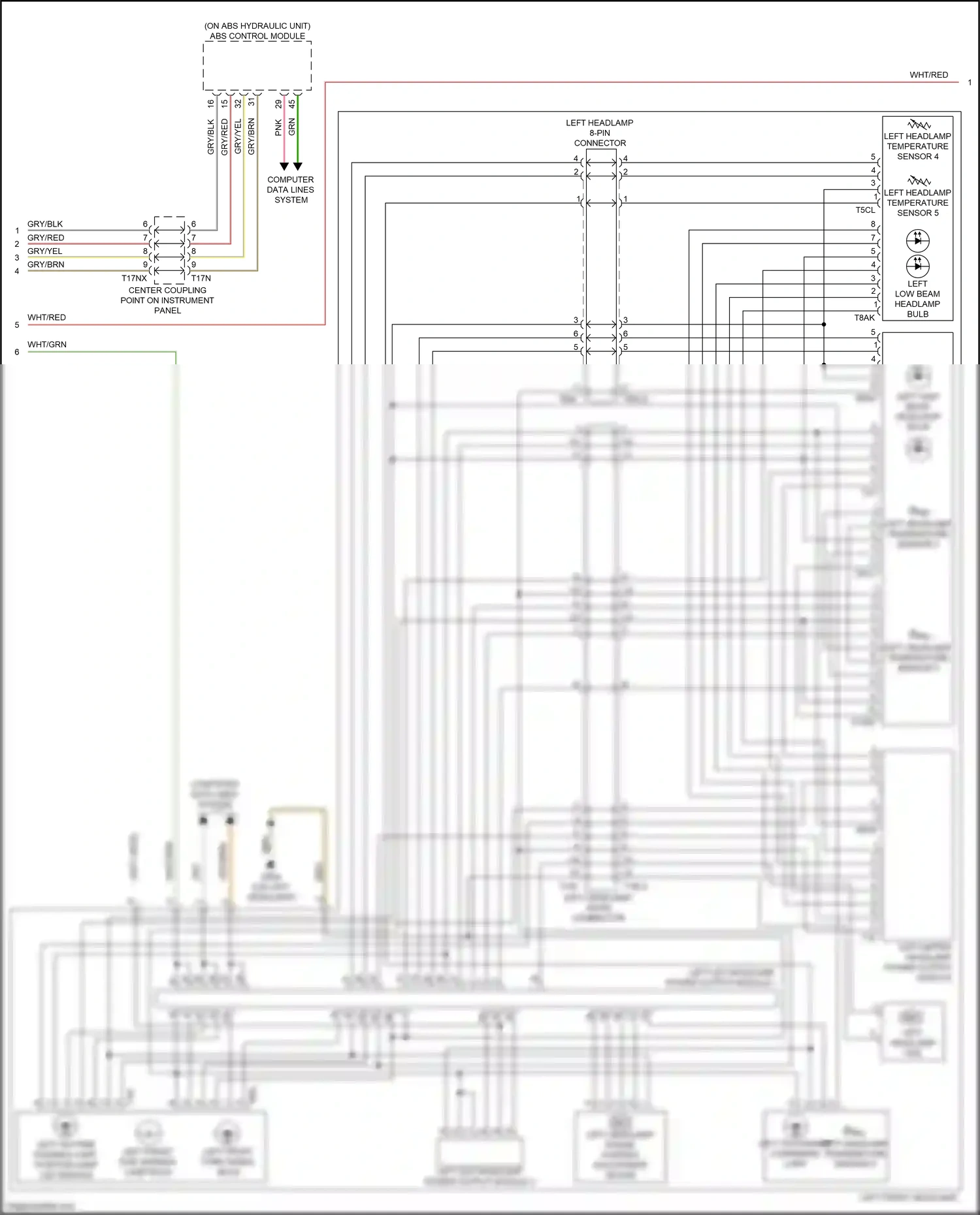 Audi A7 II (2018-2023) left headlamp temperature sensor 3 wiring diagram  (2 of 4)