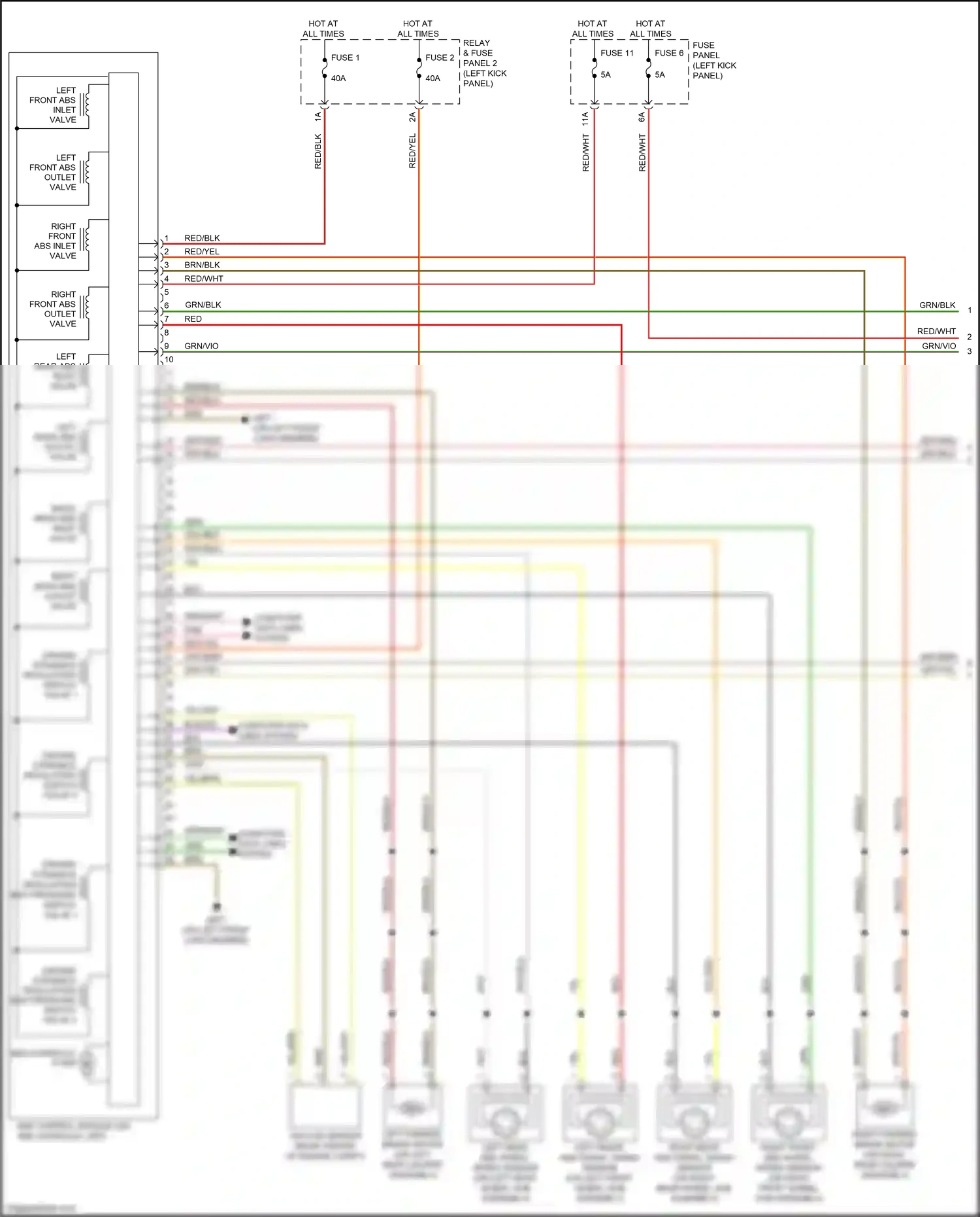 Audi A7 II (2018-2023) (left kick panel) wiring diagram  (21 of 85)