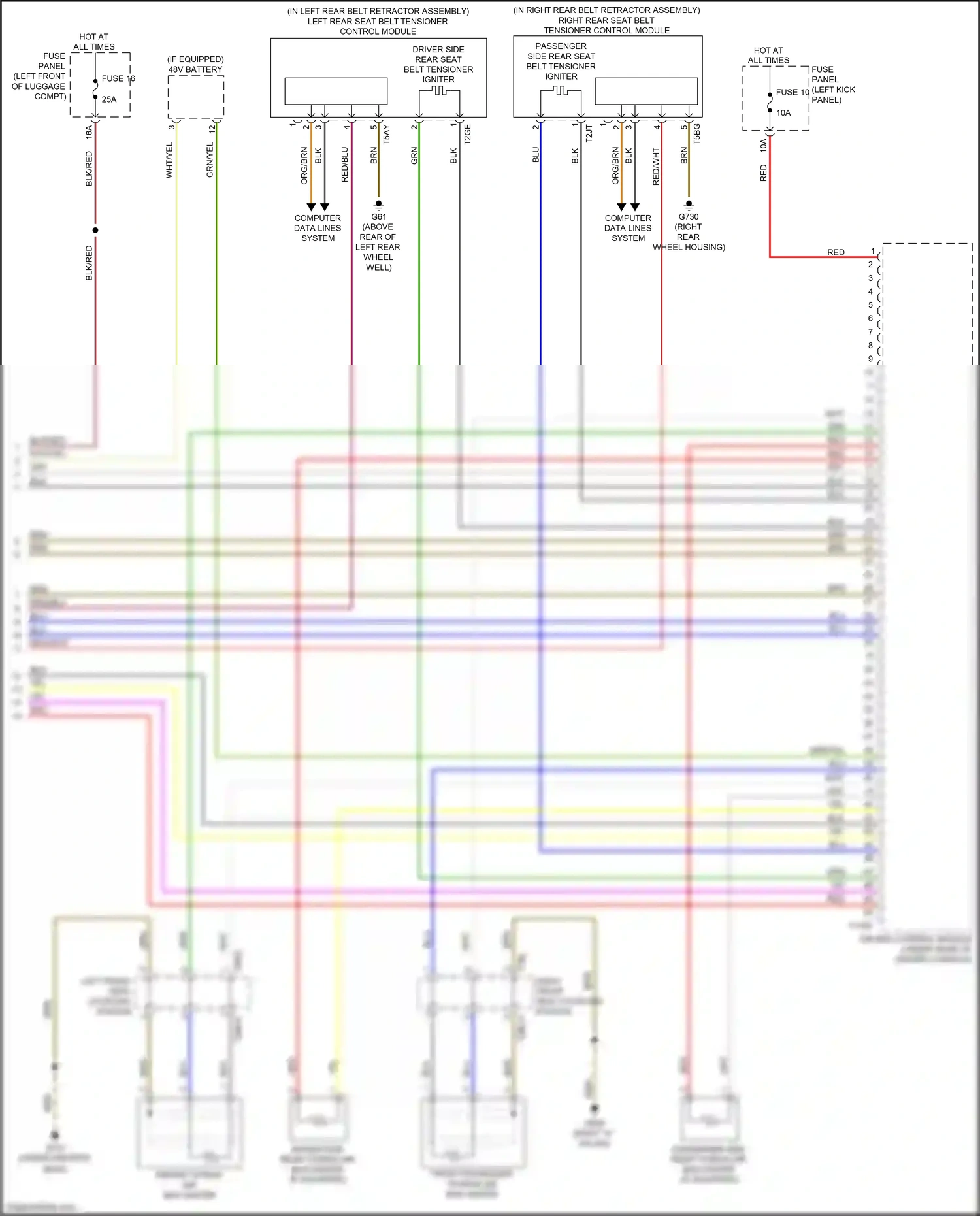 Audi A7 II (2018-2023) (left kick panel) wiring diagram  (83 of 85)