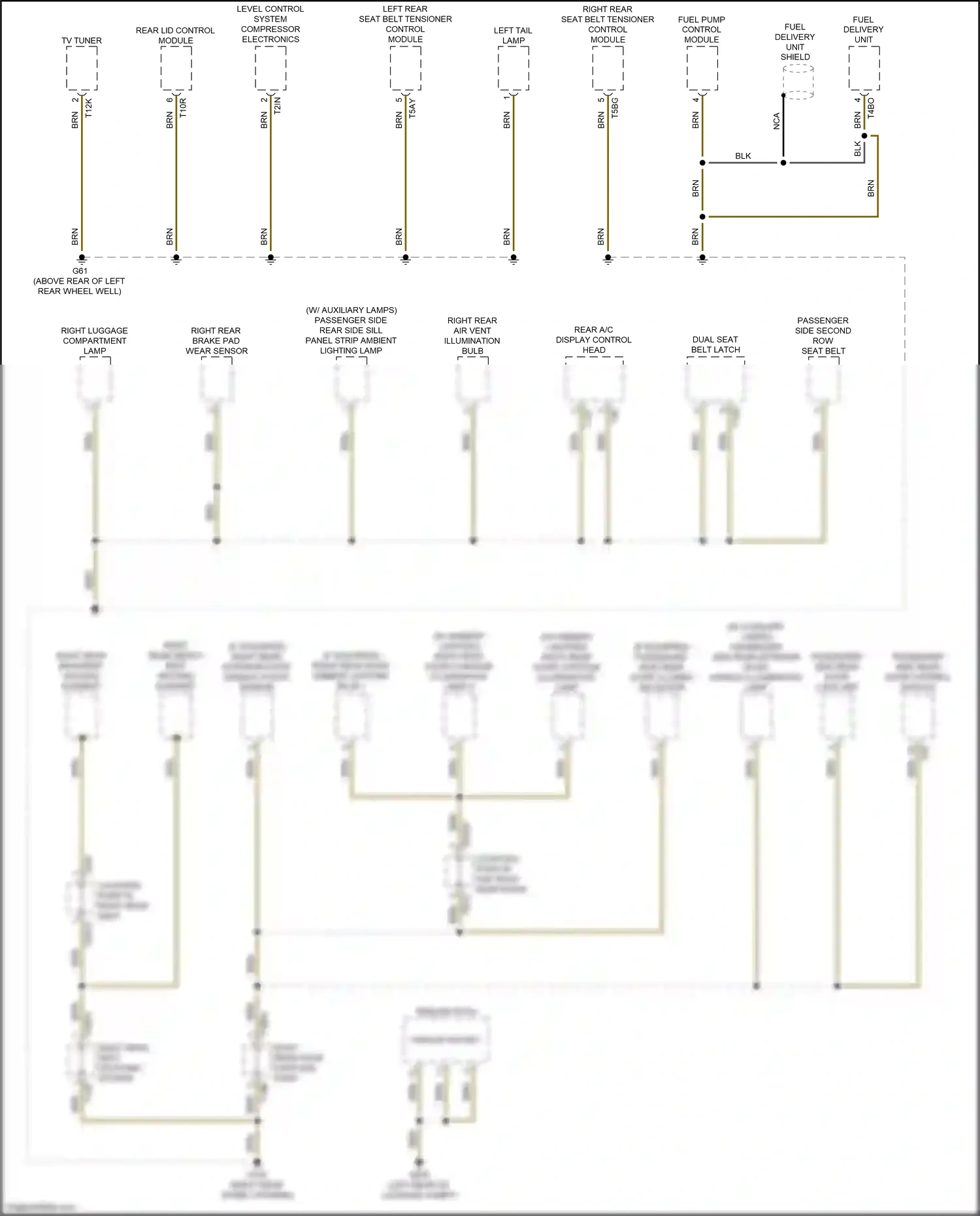 Audi A7 II (2018-2023) level control system compressor electronics wiring diagram  (3 of 4)