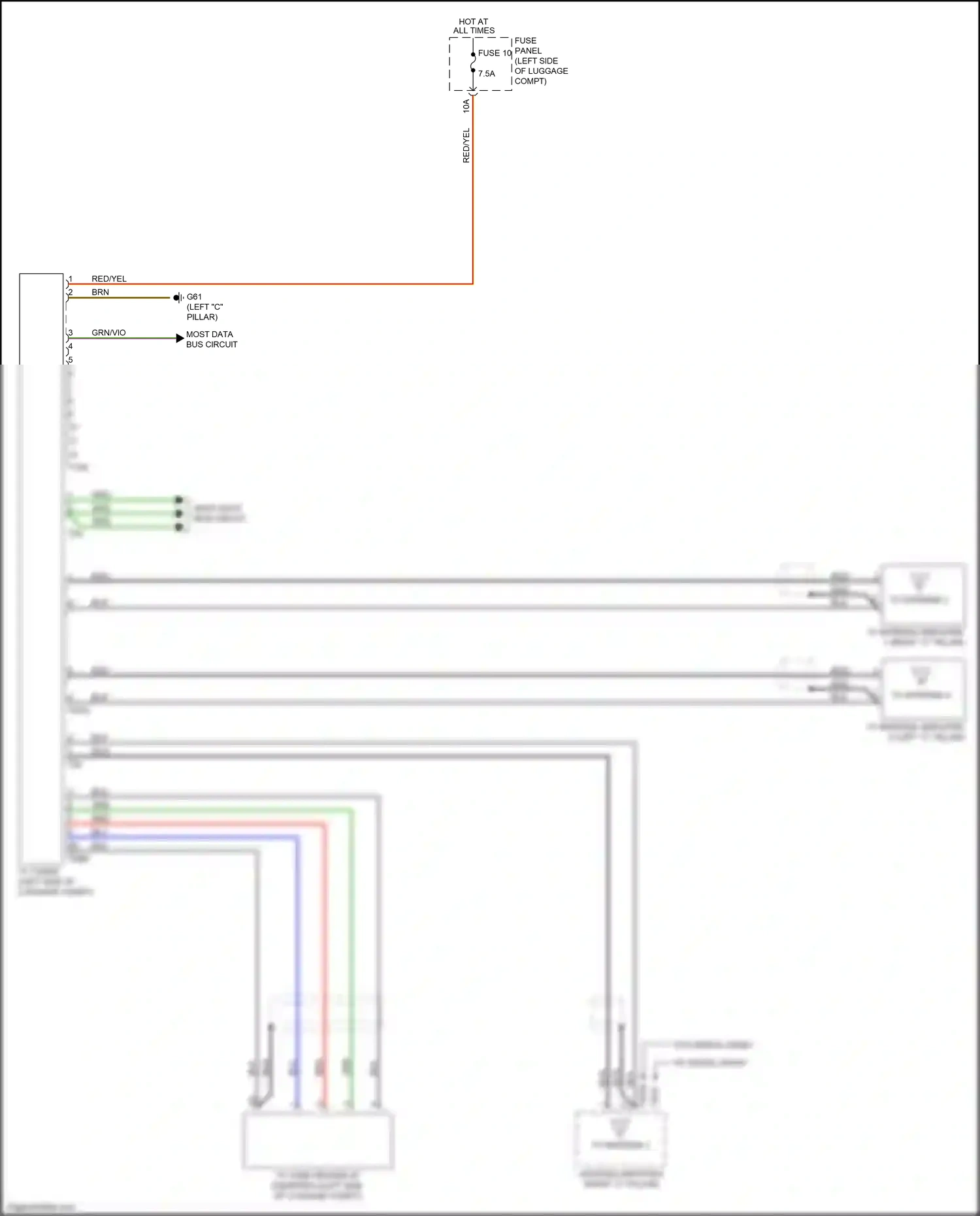 Audi A7 II (2018-2023) most data bus circuit wiring diagram  (19 of 19)