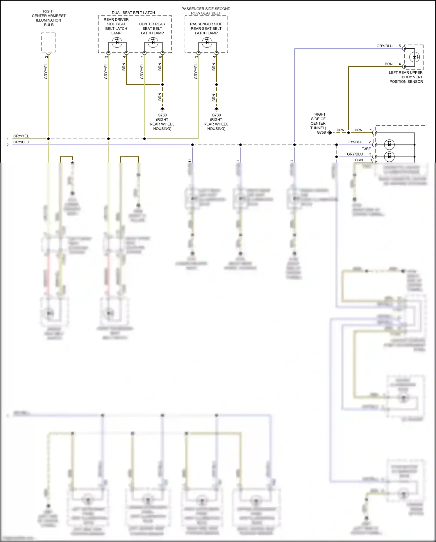Audi A7 II (2018-2023) right center vent position sensor wiring diagram  (2 of 2)