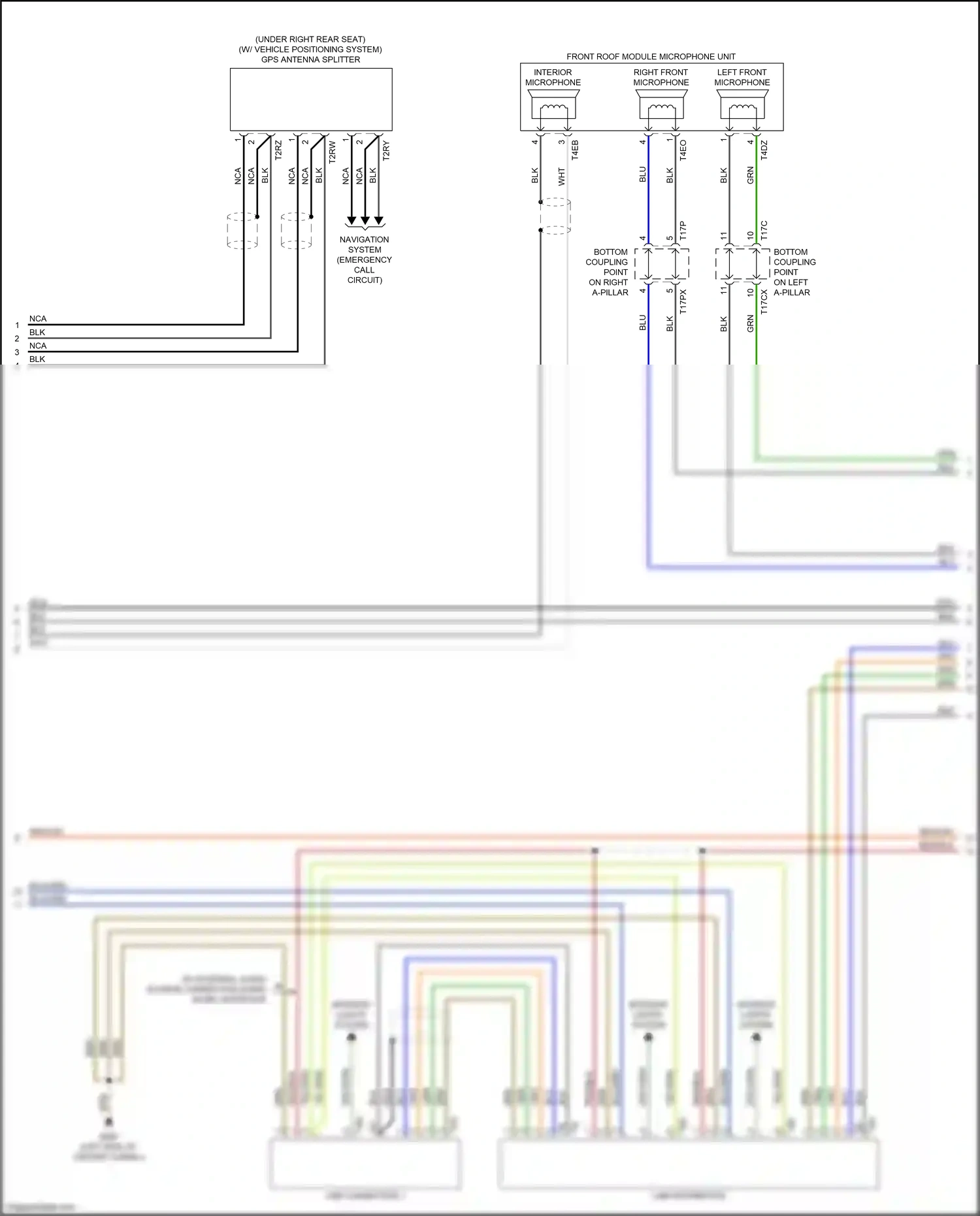 Audi A7 II (2018-2023) right front microphone wiring diagram  (4 of 8)