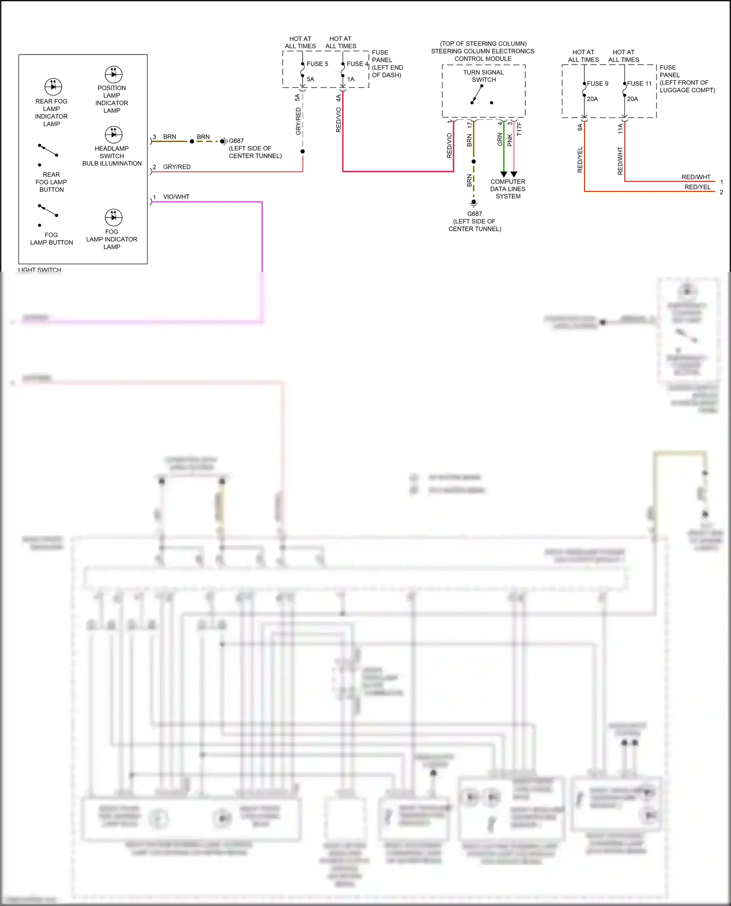 Audi A7 II (2018-2023) right headlamp temperature sensor 1 wiring diagram  (1 of 2)