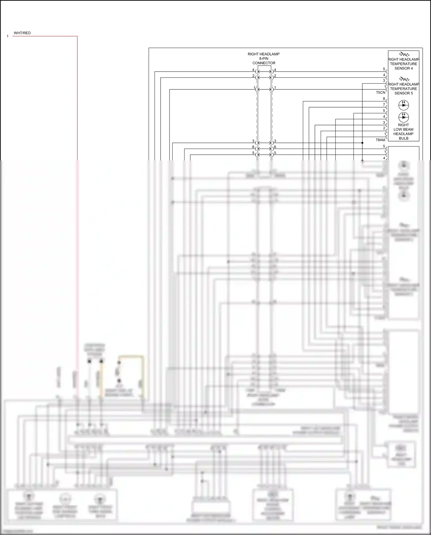 Audi A7 II (2018-2023) right headlamp temperature sensor 4 wiring diagram  (1 of 2)