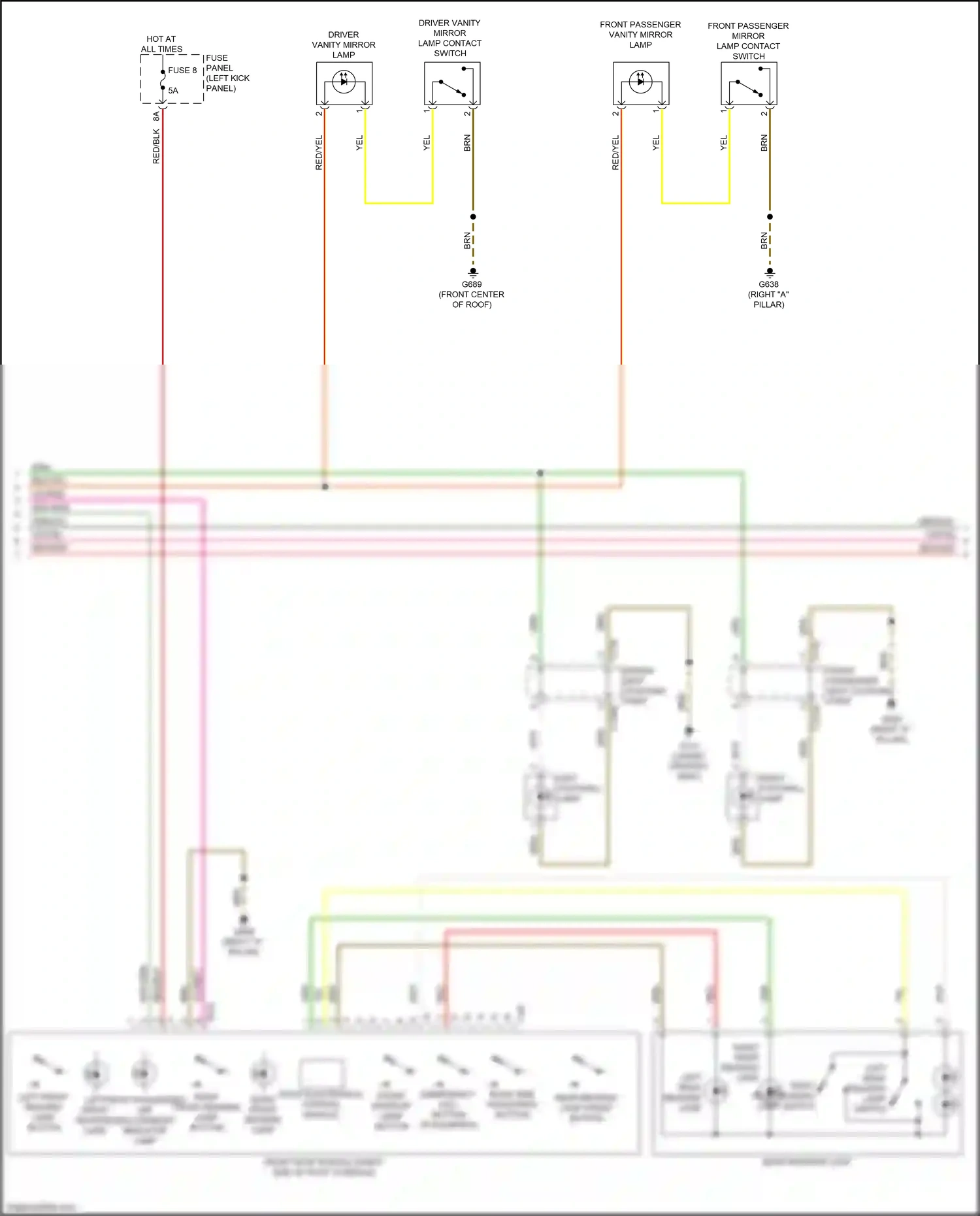 Audi A7 II (2018-2023) road side assistance button wiring diagram  (1 of 3)