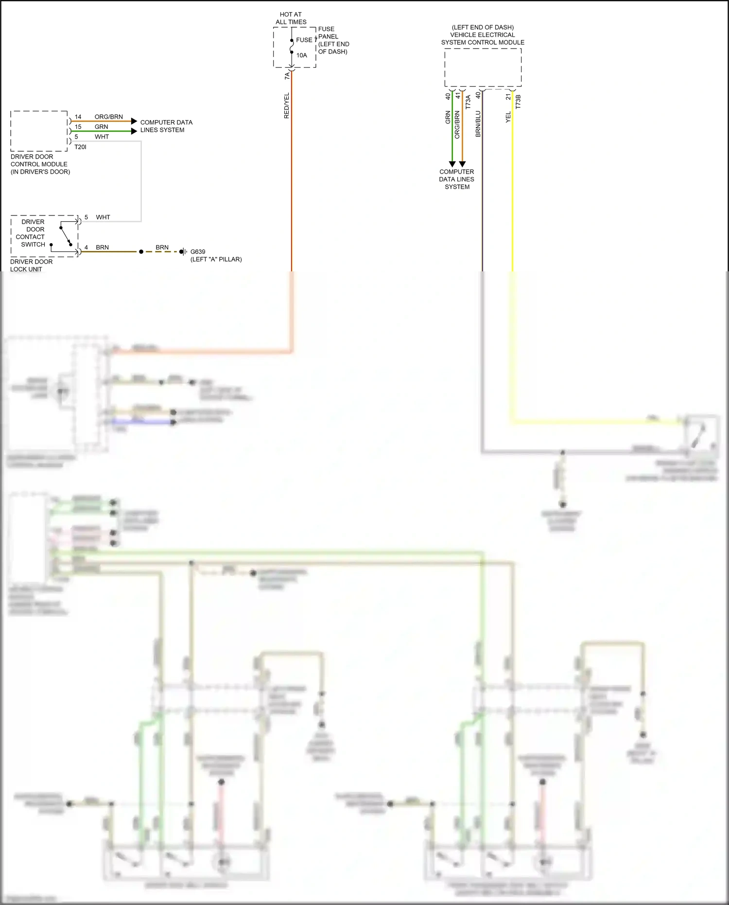 Audi A7 II (2018-2023) vehicle electrical system control module wiring diagram  (14 of 40)