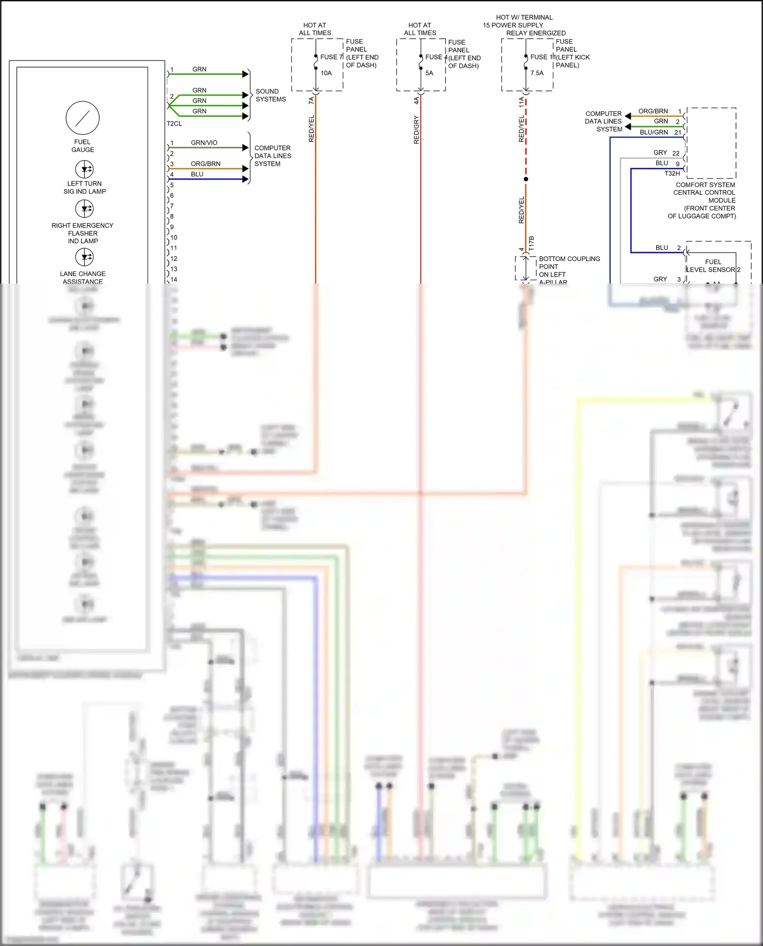 Audi A7 II (2018-2023) wht/yel wiring diagram  (6 of 38)