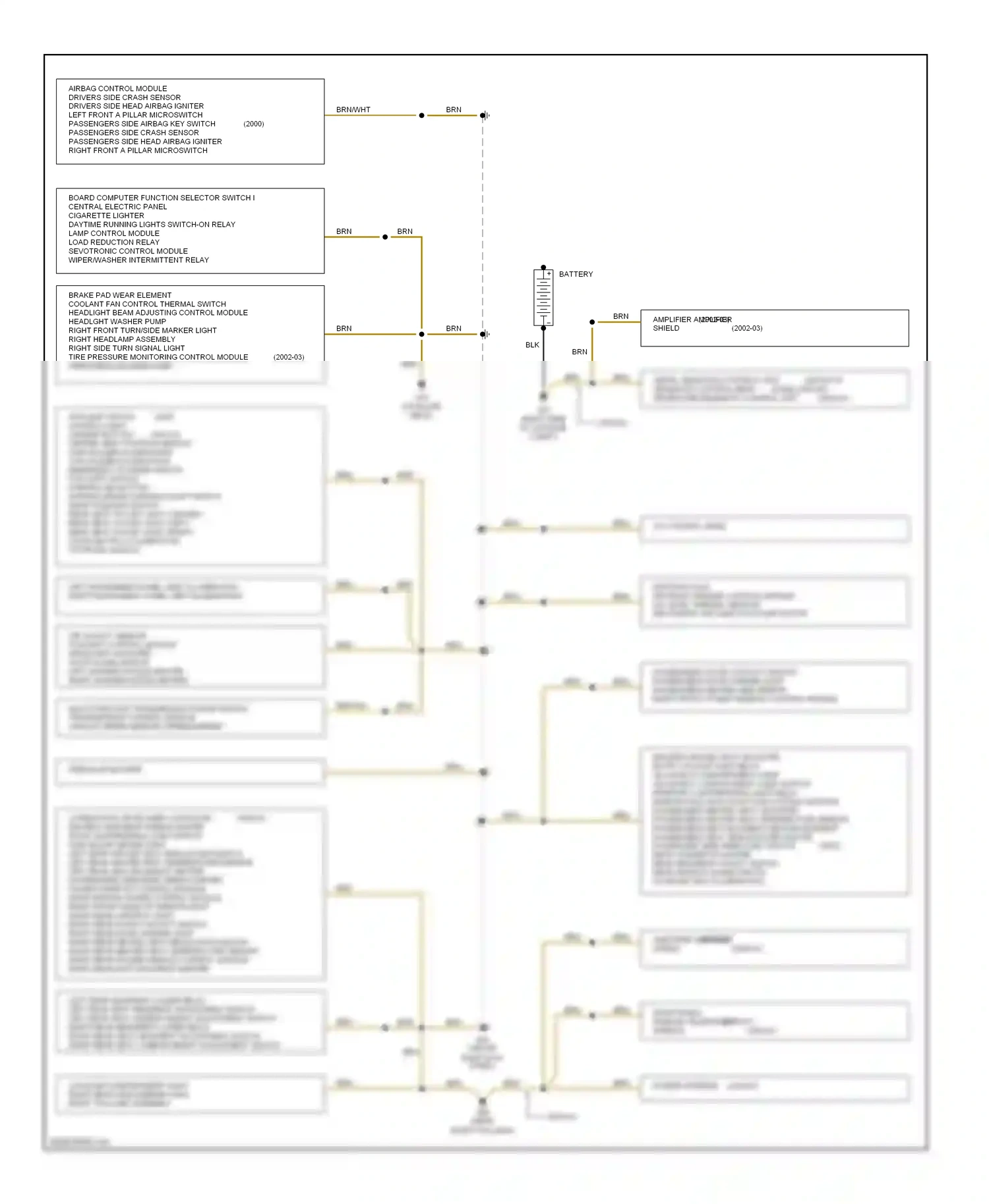 Audi A8 D2 facelift (1999-2002) amplifier amplifier shield wiring diagram  (1 of 1)