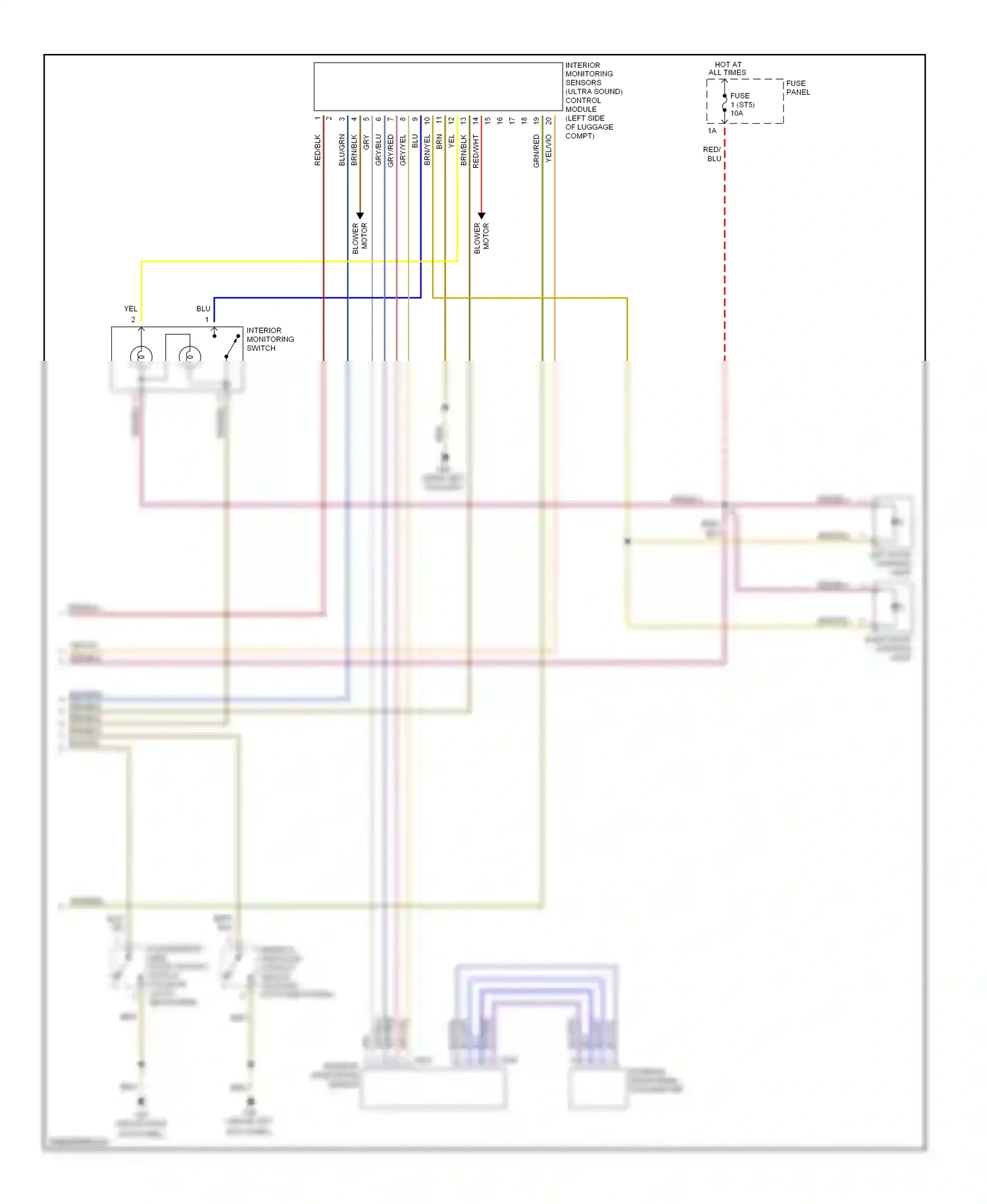 Audi A8 D2 facelift (1999-2002) blu/yel wiring diagram  (8 of 10)