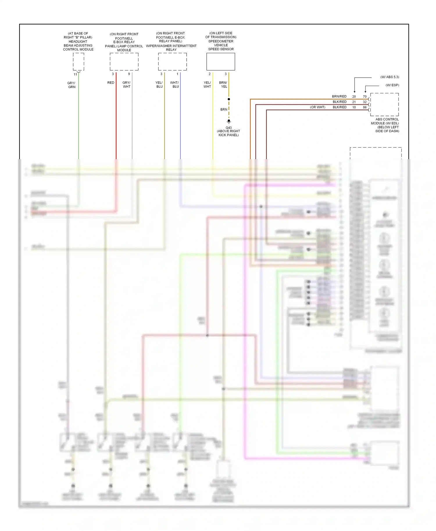 Audi A8 D2 facelift (1999-2002) blu/yel wiring diagram  (6 of 10)