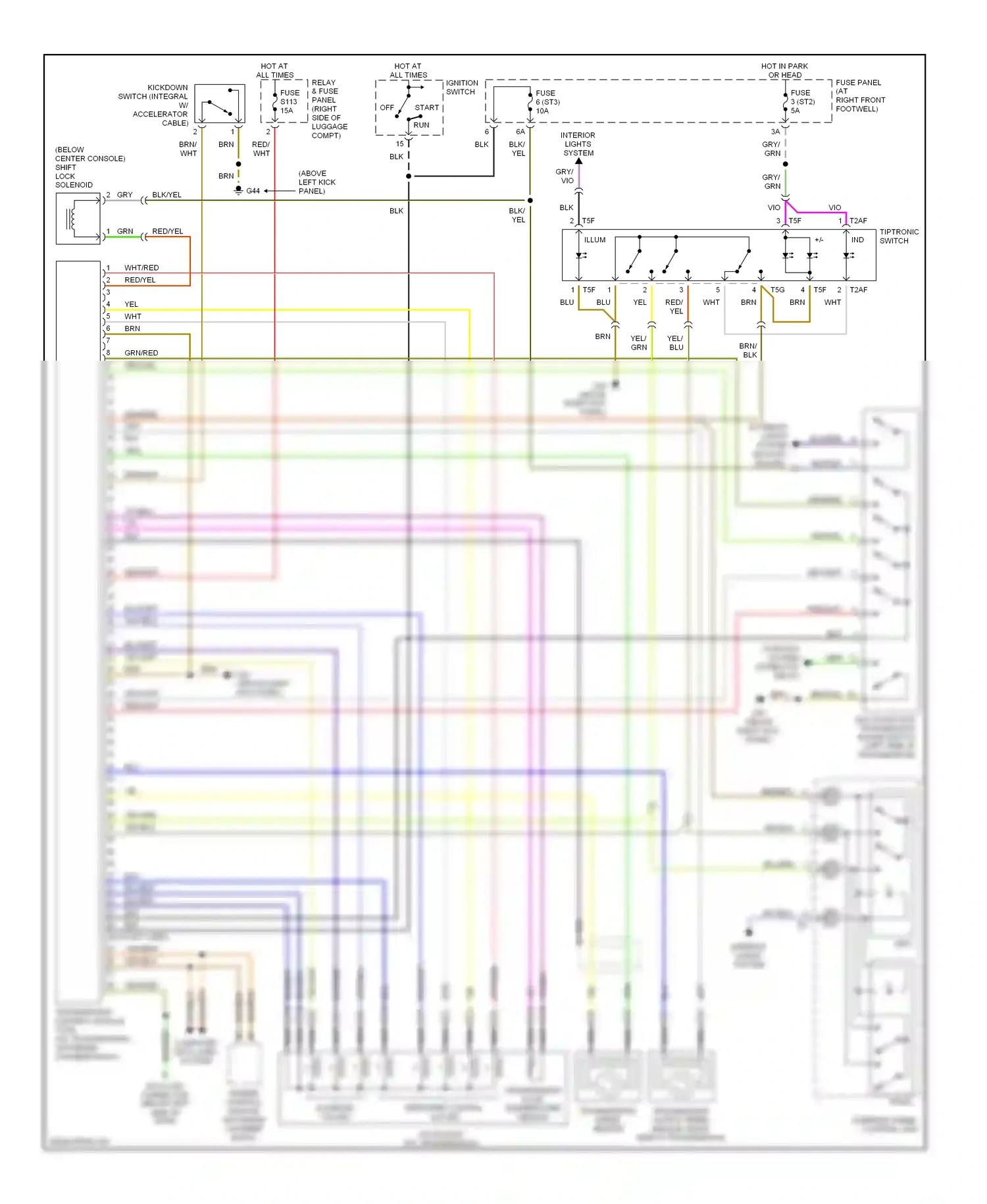 Audi A8 D2 facelift (1999-2002) blu/yel wiring diagram  (2 of 10)