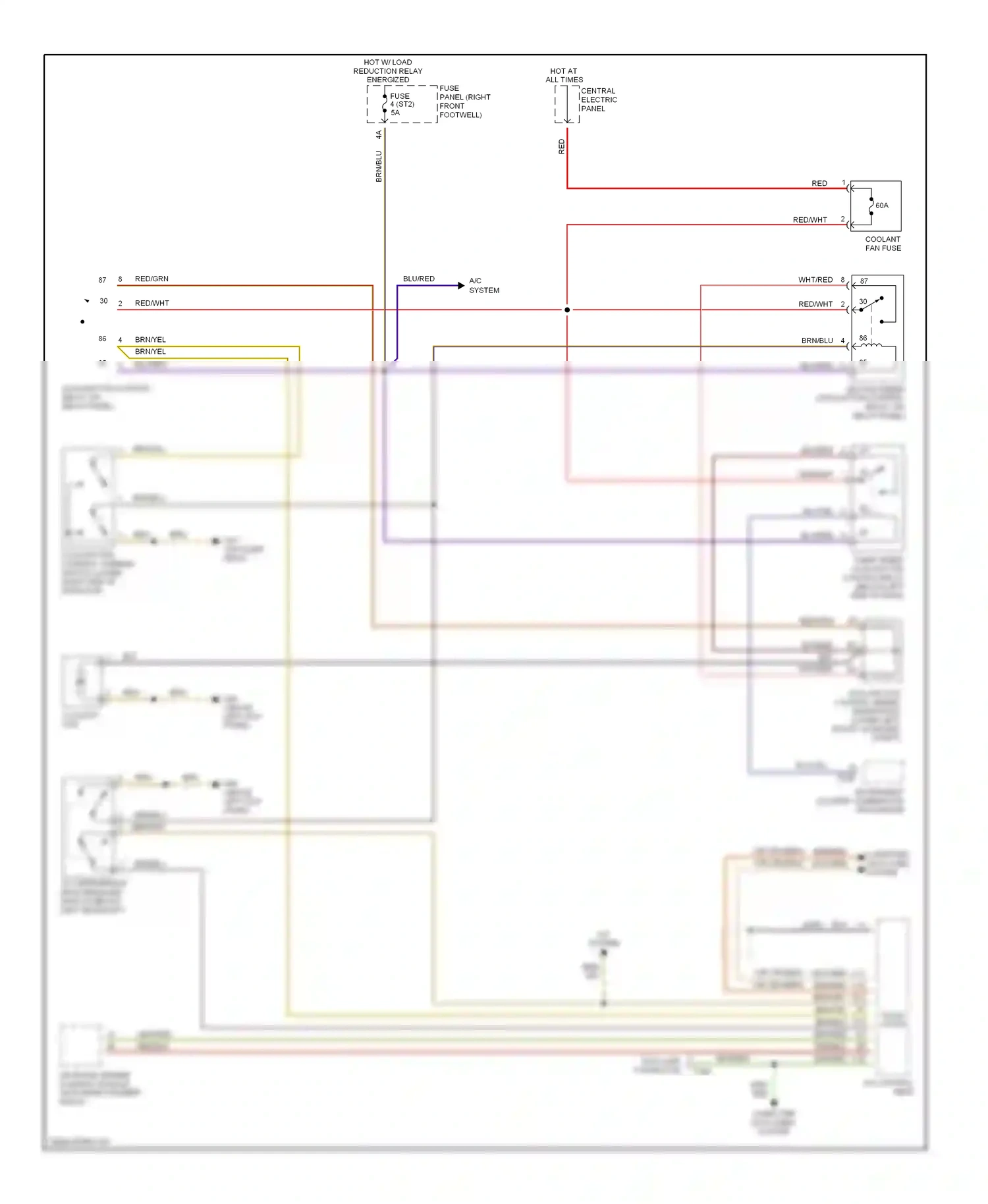 Audi A8 D2 facelift (1999-2002) central electric panel wiring diagram  (2 of 10)