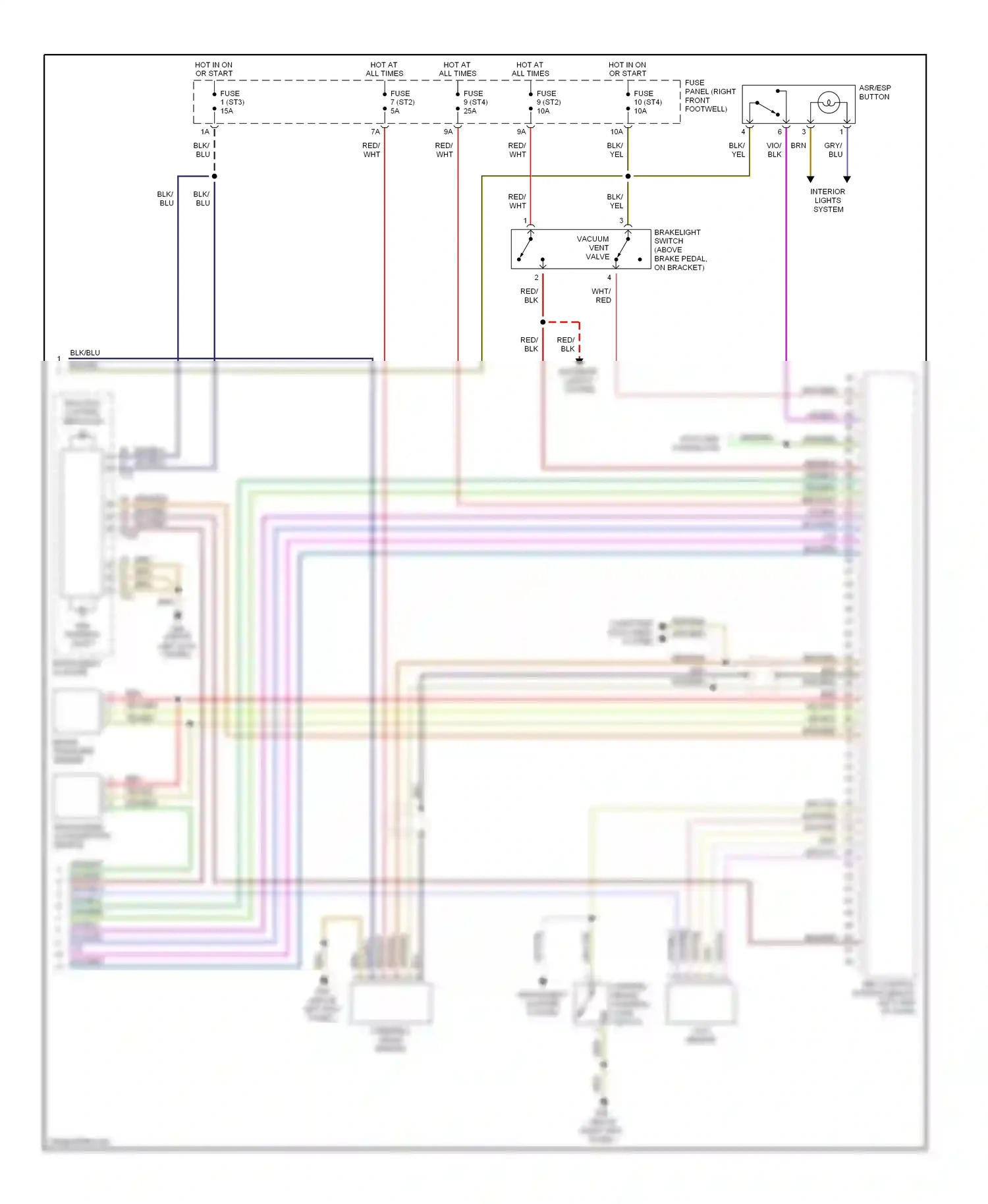 Audi A8 D2 facelift (1999-2002) data link connector wiring diagram  (2 of 9)