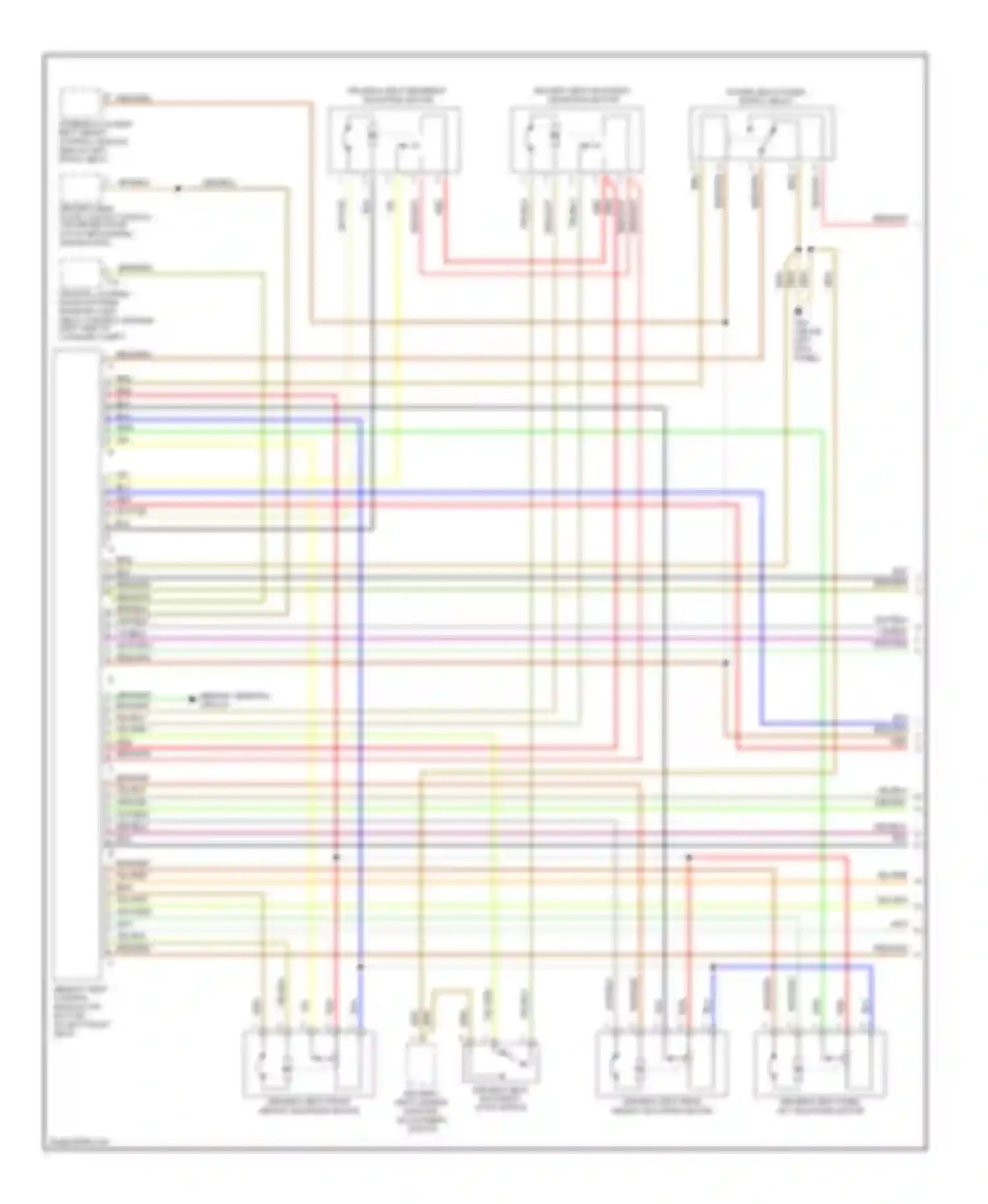 Wiring diagram memory mirrors circuit for Audi A8 D2 facelift (1999-2002)