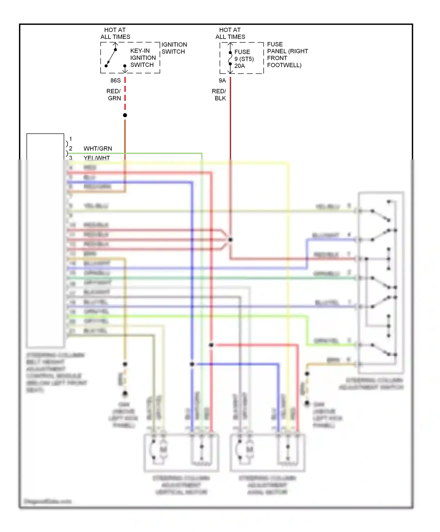 Audi A8 D2 facelift (1999-2002) grn/yel wiring diagram  (8 of 14)