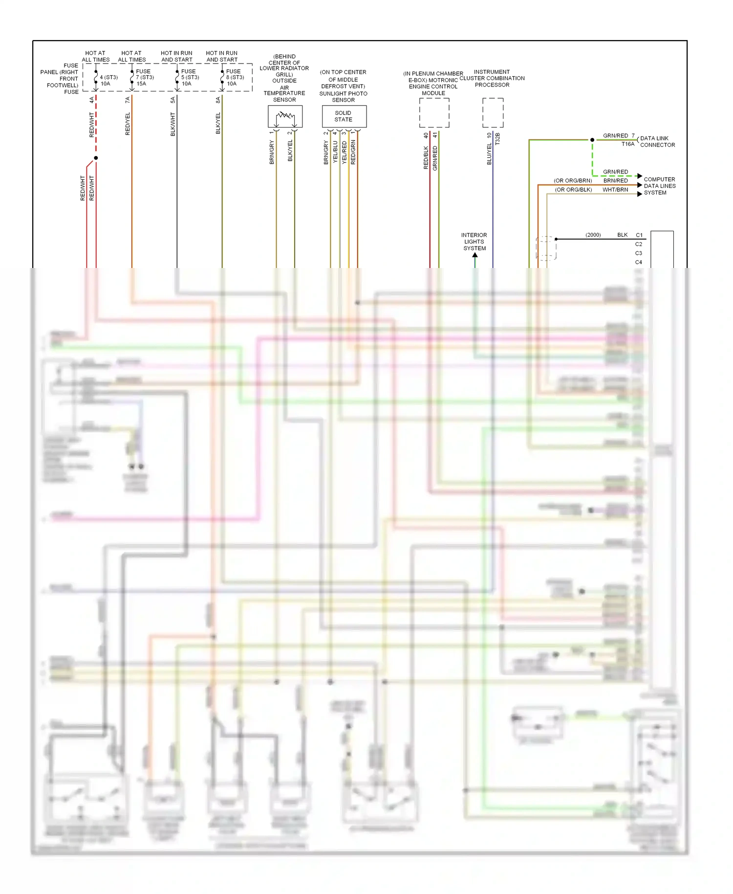 Audi A8 D2 facelift (1999-2002) grn/yel wiring diagram  (2 of 14)