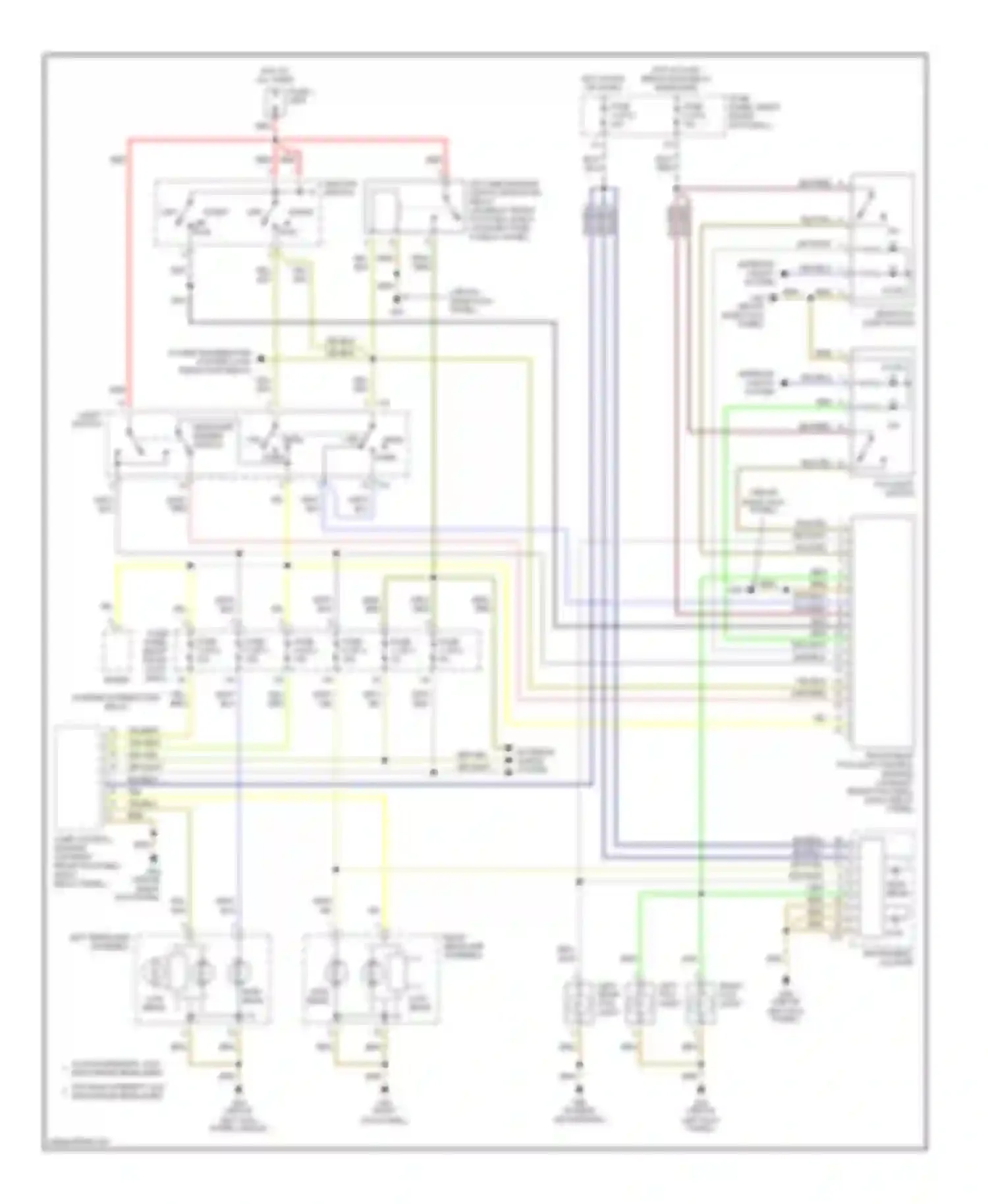 Wiring diagram high beam for Audi A8 D2 facelift (1999-2002) (1 of 2)