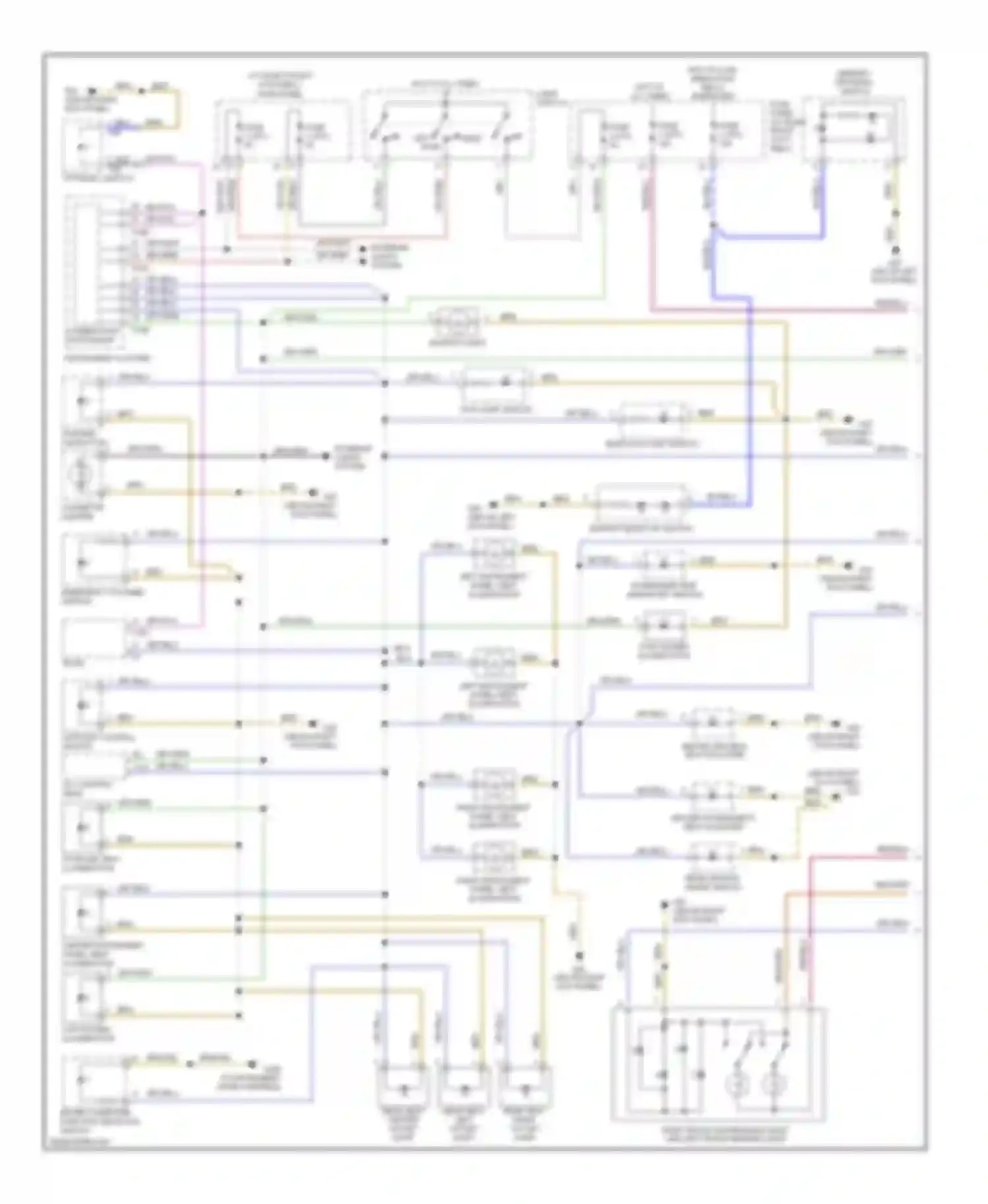 Wiring diagram mirror selector switch for Audi A8 D2 facelift (1999-2002)