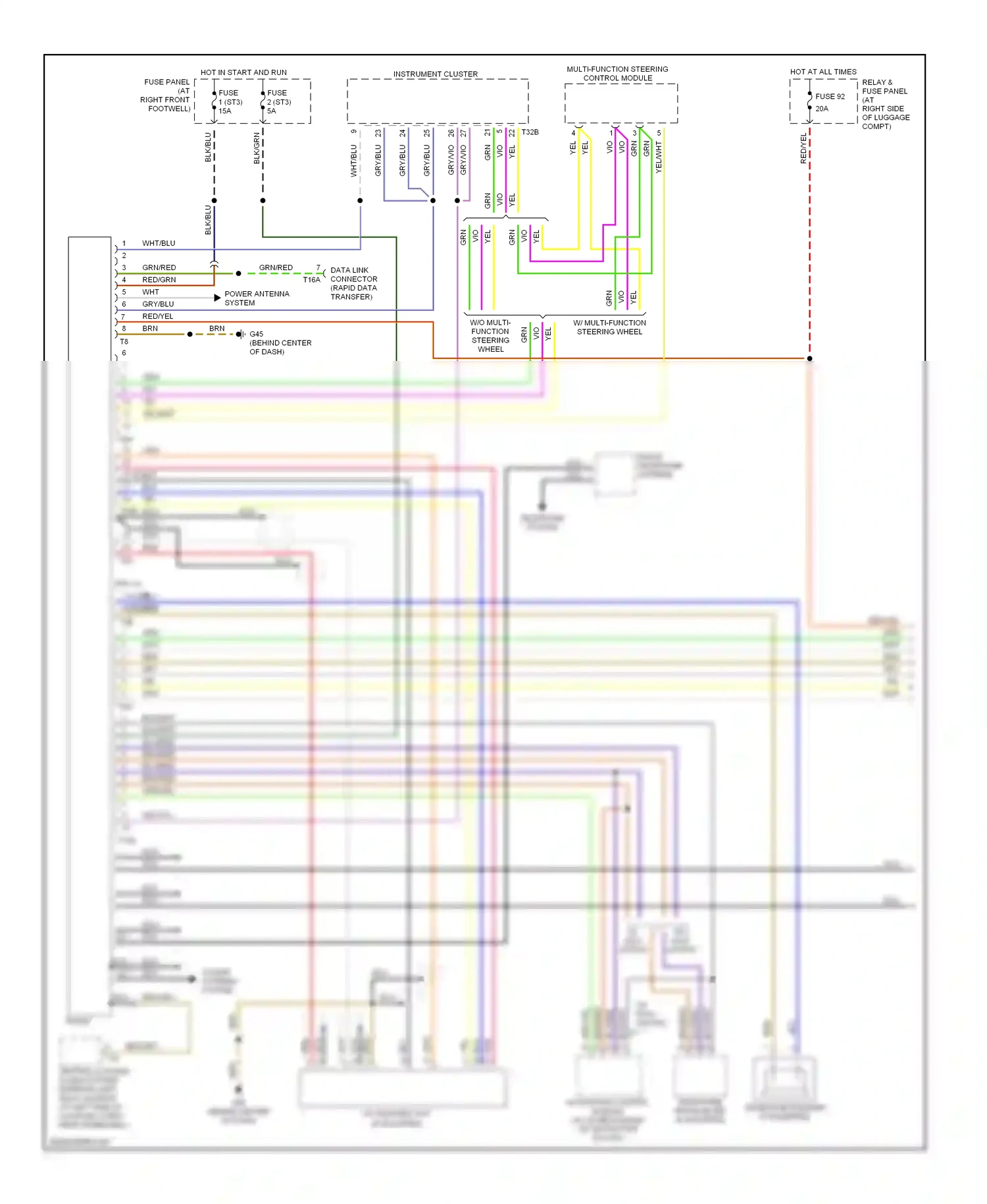 Audi A8 D2 facelift (1999-2002) multi-function steering control module wiring diagram  (1 of 1)