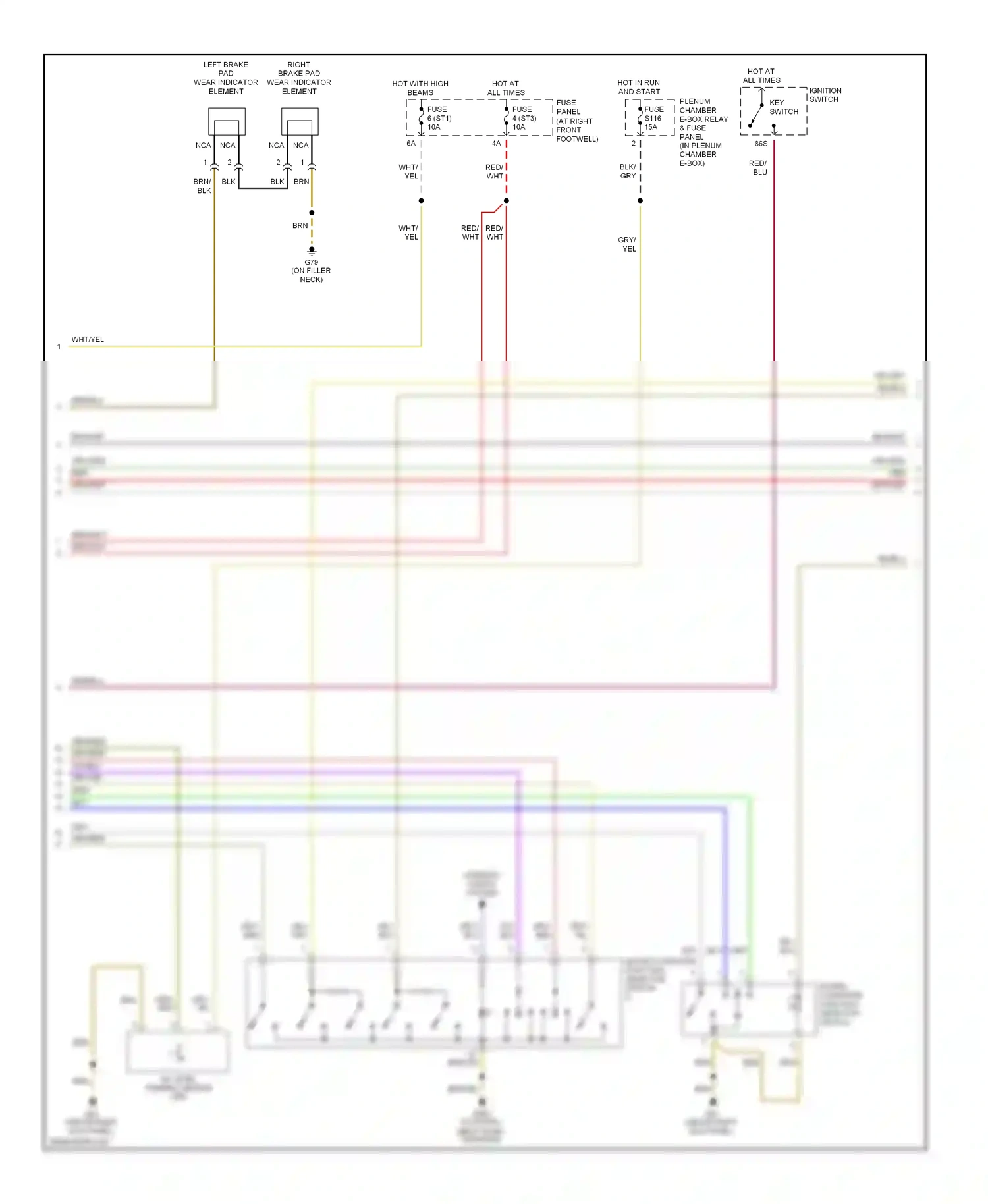 Audi A8 D2 facelift (1999-2002) plenum chamber e-box relay & fuse panel (in plenum chamber e-box) wiring diagram  (2 of 5)