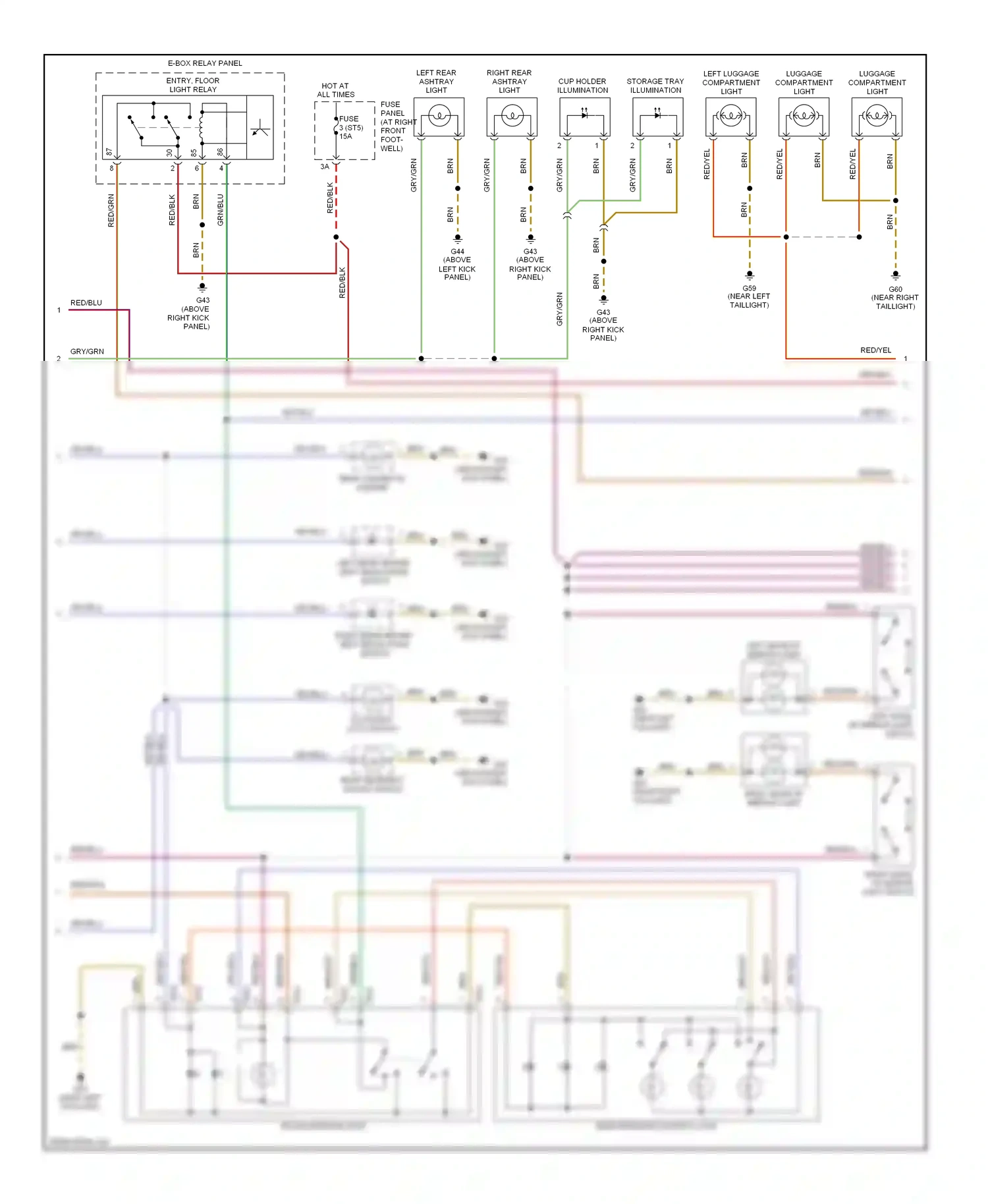 Audi A8 D2 facelift (1999-2002) rear headrest adjust switch wiring diagram  (1 of 1)