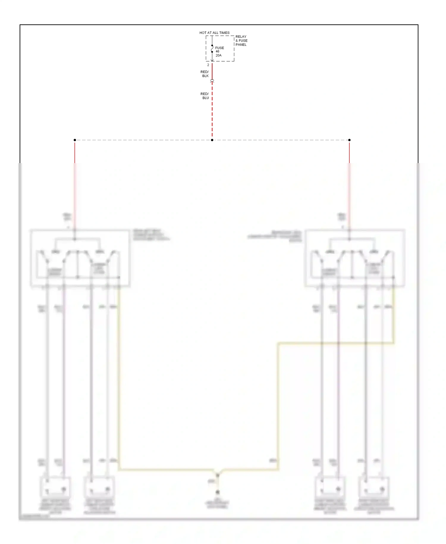 Audi A8 D2 facelift (1999-2002) rear right seat lumbar support adjustment switch wiring diagram  (1 of 1)
