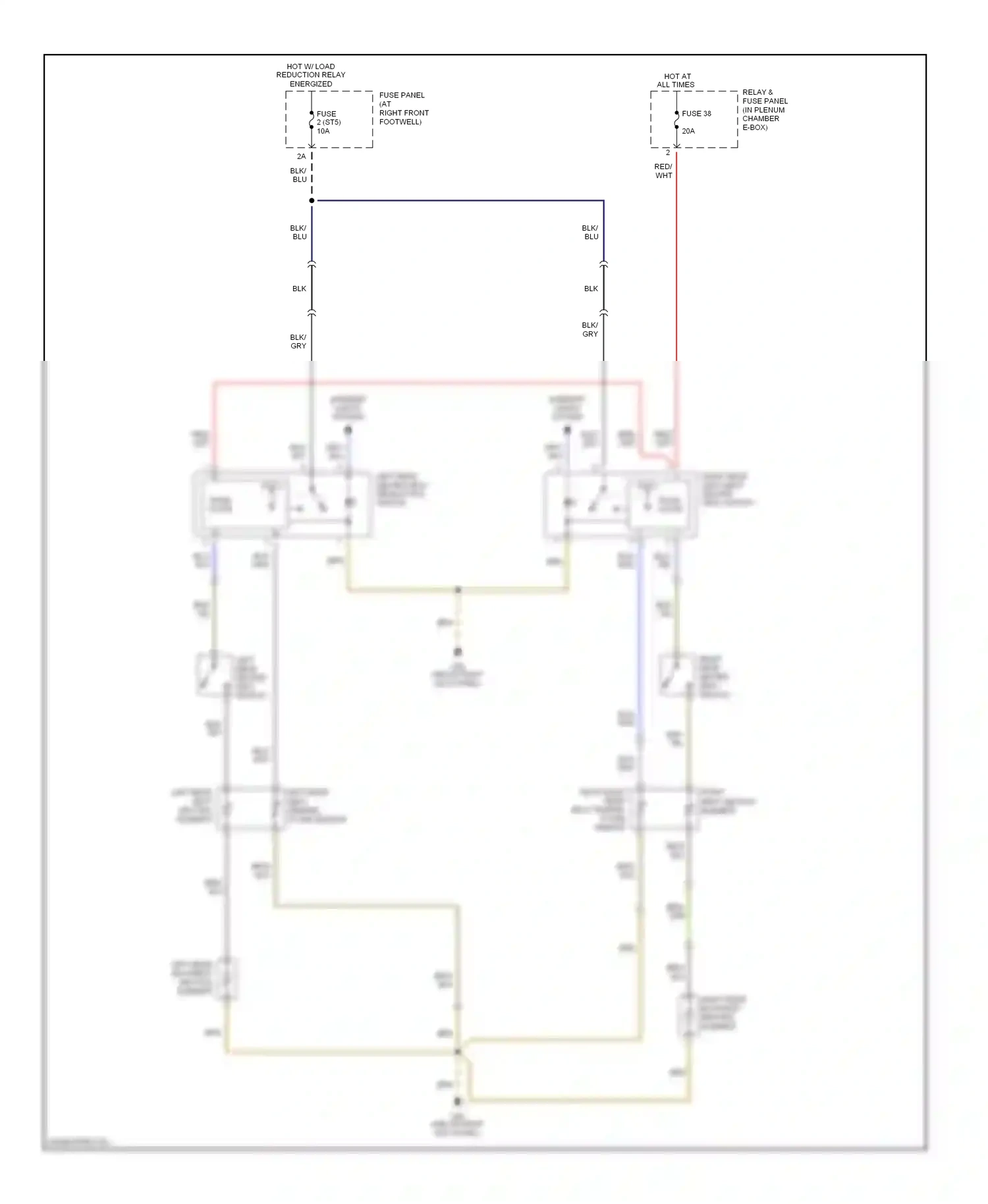 Audi A8 D2 facelift (1999-2002) right rear backrest heating element wiring diagram  (1 of 1)