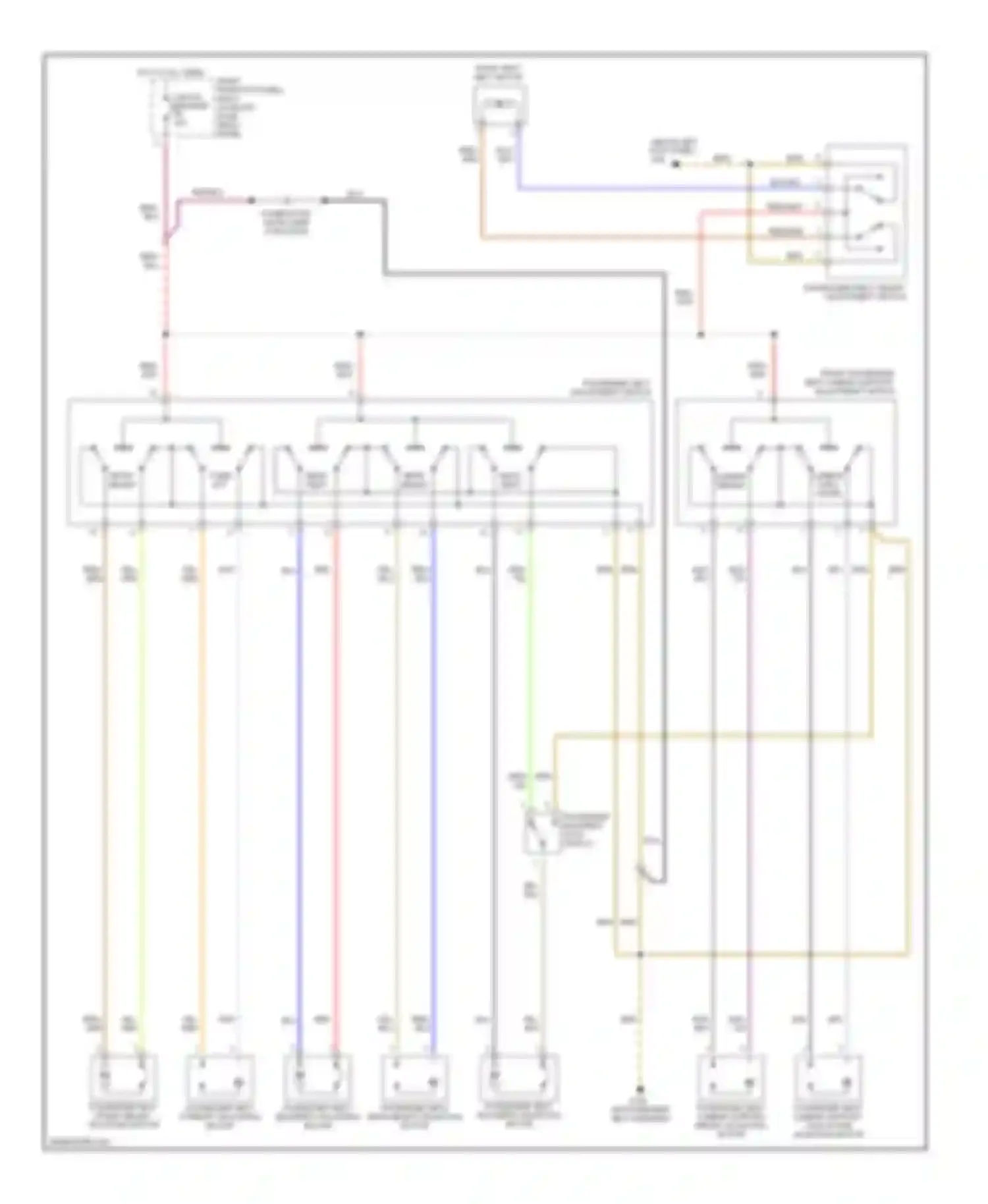 Wiring diagram passenger backrest stop switch for Audi A8 D2 facelift (1999-2002)