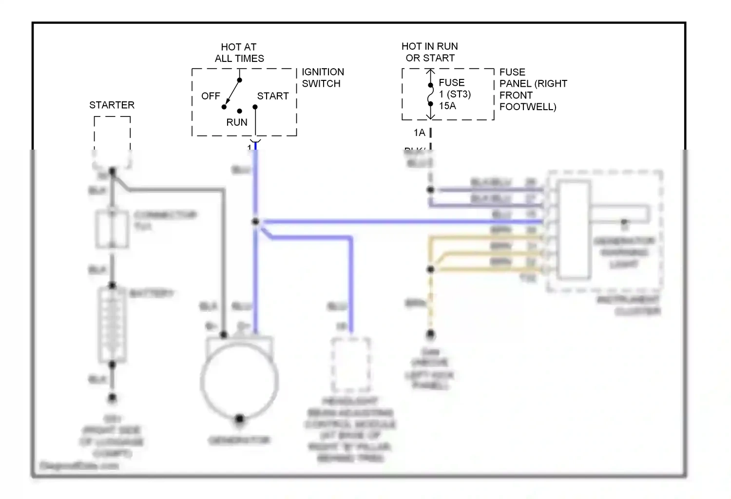 Audi A8 D2 facelift (1999-2002) starter wiring diagram  (1 of 3)