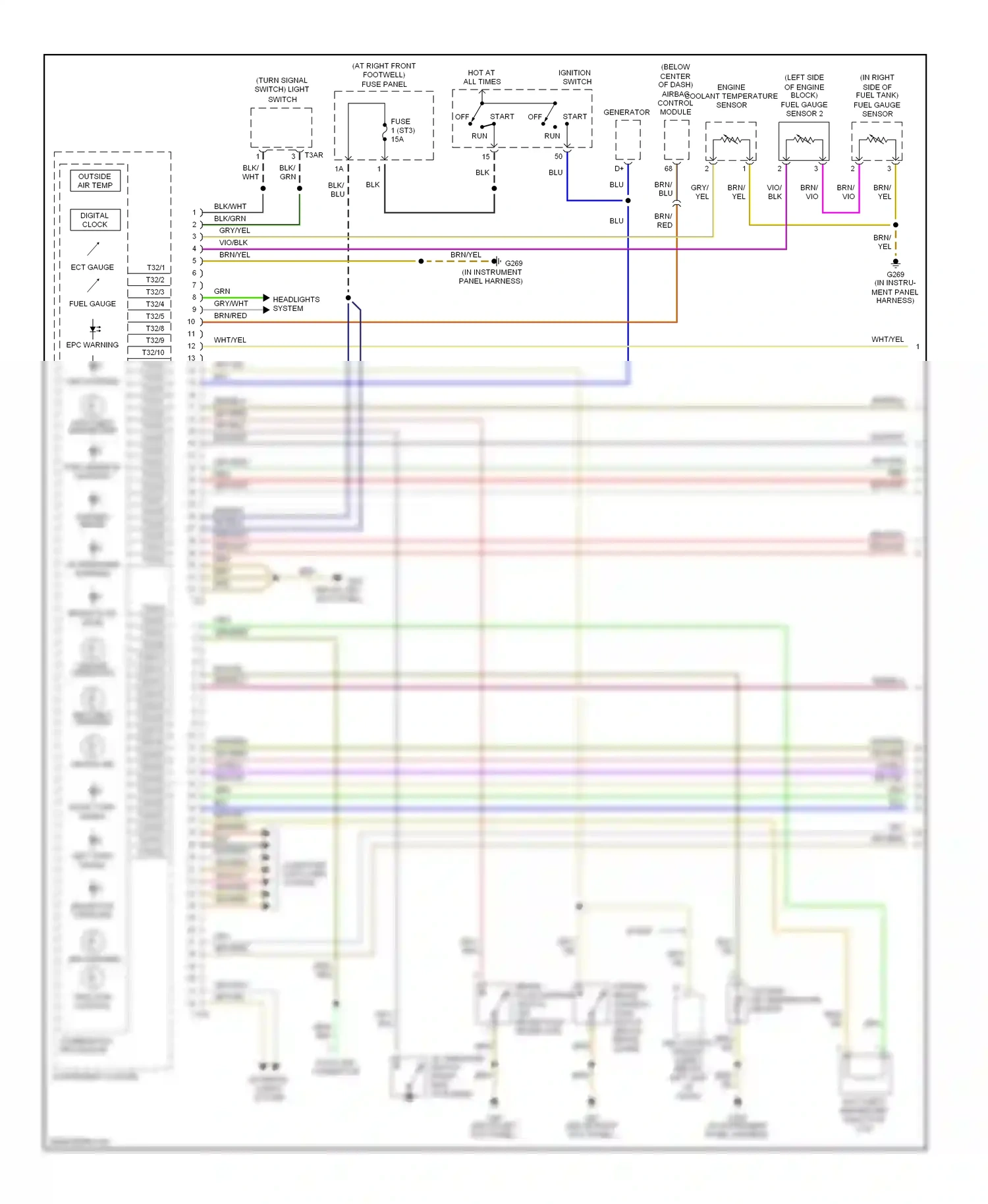 Audi A8 D2 facelift (1999-2002) vio/blu wiring diagram  (1 of 4)