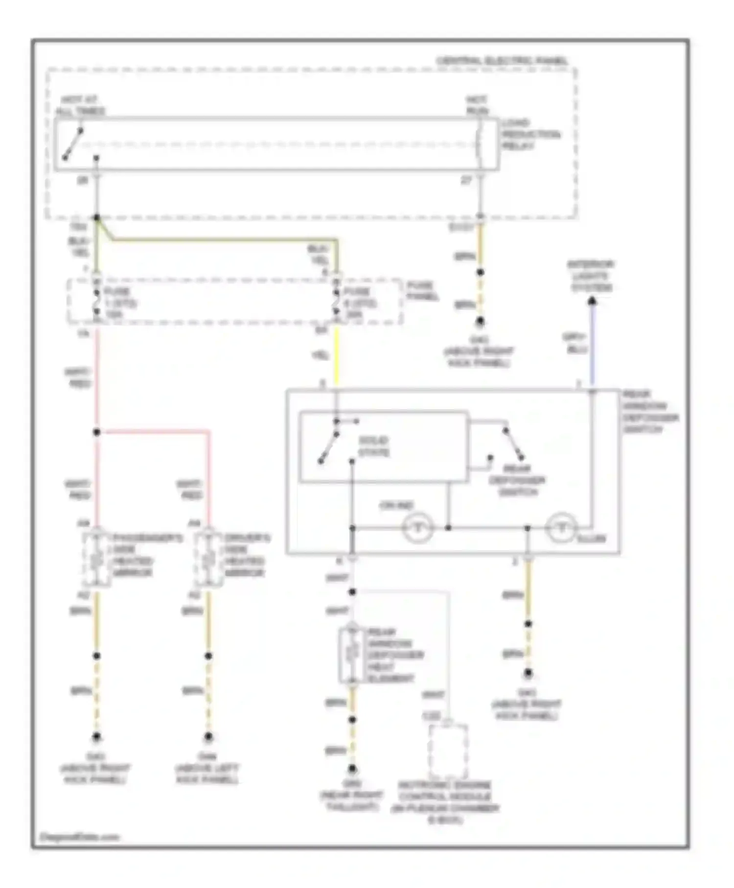 A8 Audi D2 (1994-1999): Defoggers circuit