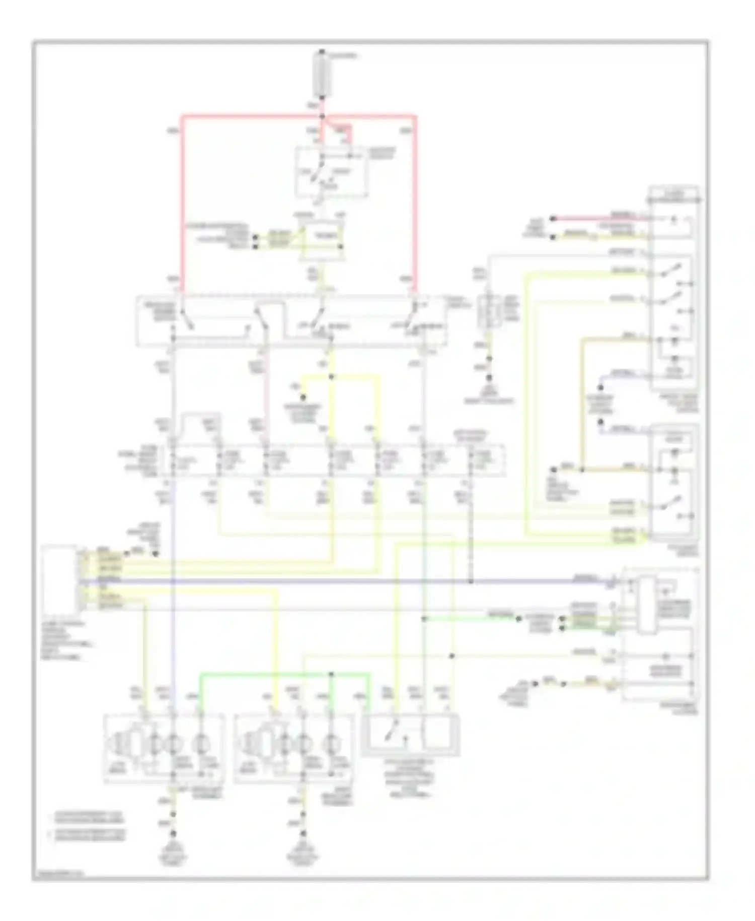 A8 Audi D2 (1994-1999): Headlamps & fog lamps circuit, without drl