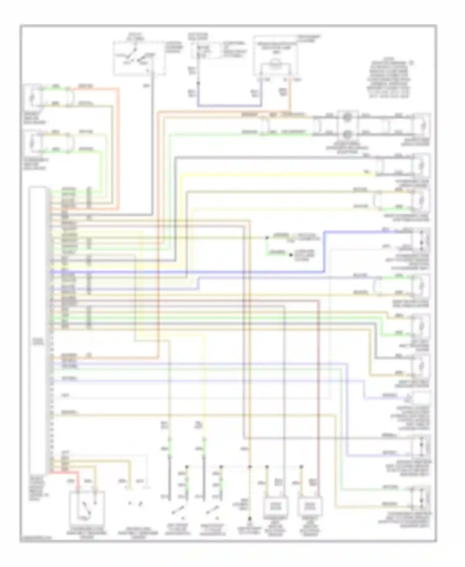 A8 Audi D2 (1994-1999): Supplemental restraints circuit